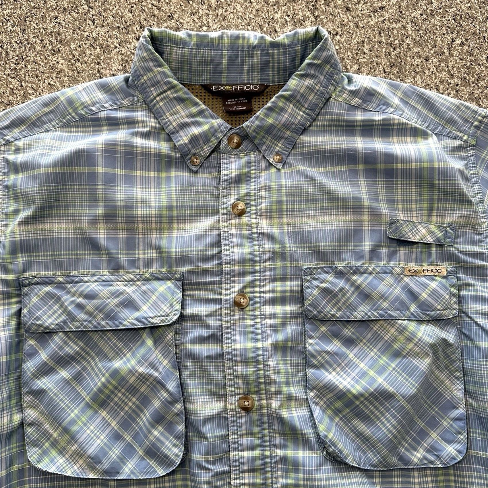 ExOfficio Exofficio Shirt Mens XL Blue Plaid Long Sleeve Button-Up Size US XL / EU 56 / 4 - 2 Thumbnail