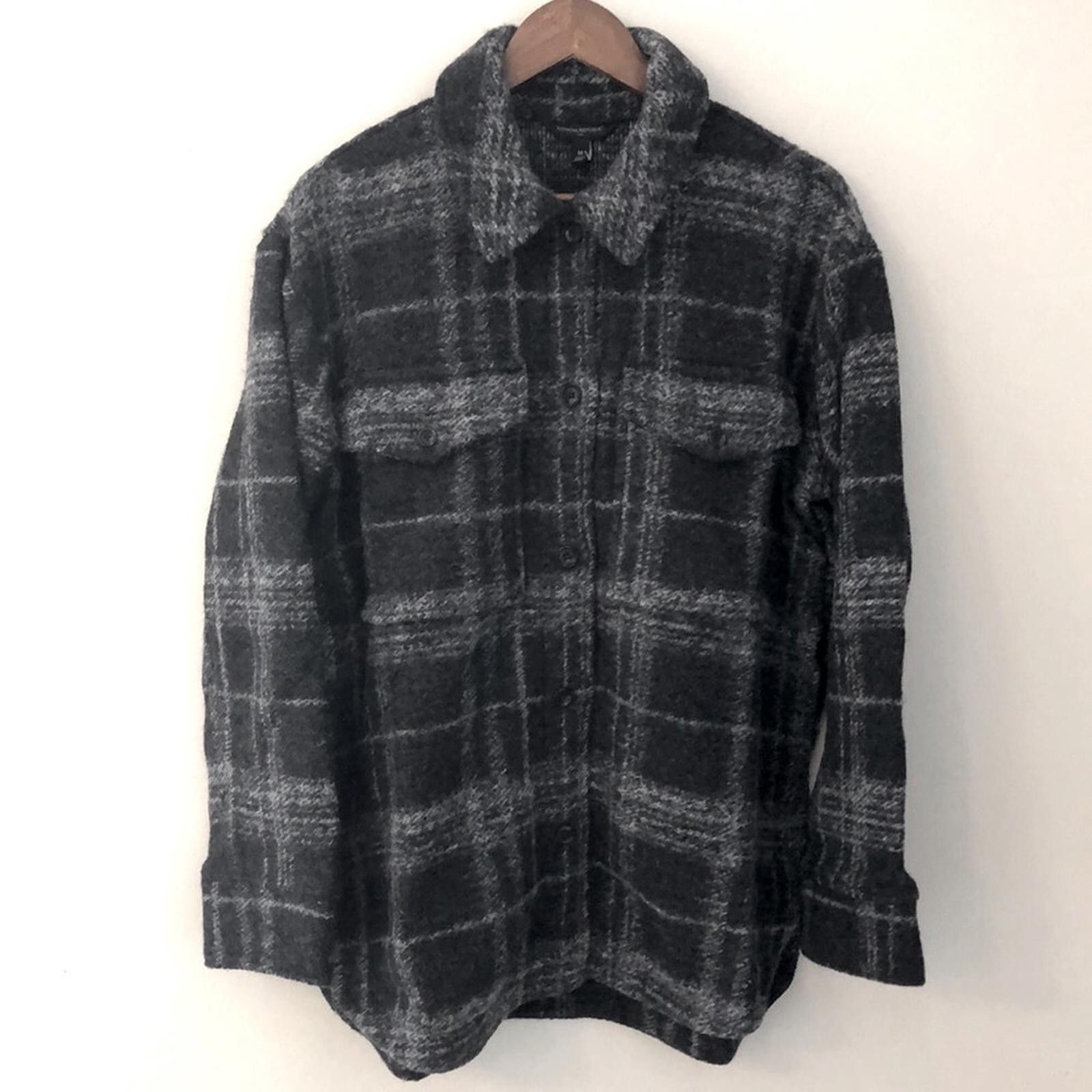 Banana Republic Banana Republic Factory wool Shacket Gray plaid SZ Medium Size M / US 6-8 / IT 42-44 - 1 Thumbnail