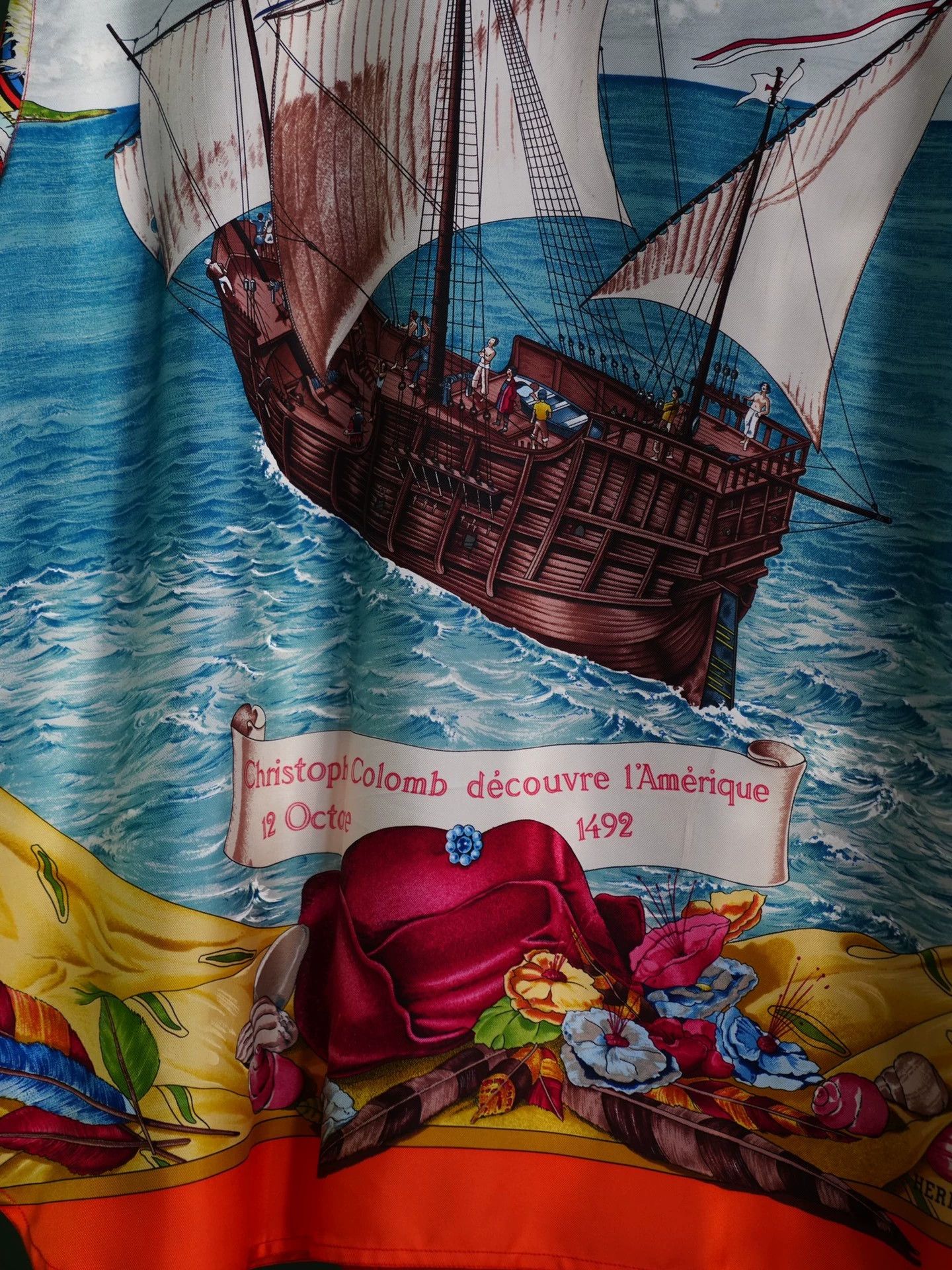 Hermes Hermes Vintage Silk Columbus Discovery Print Shirt Size M / US 6-8 / IT 42-44 - 3 Thumbnail