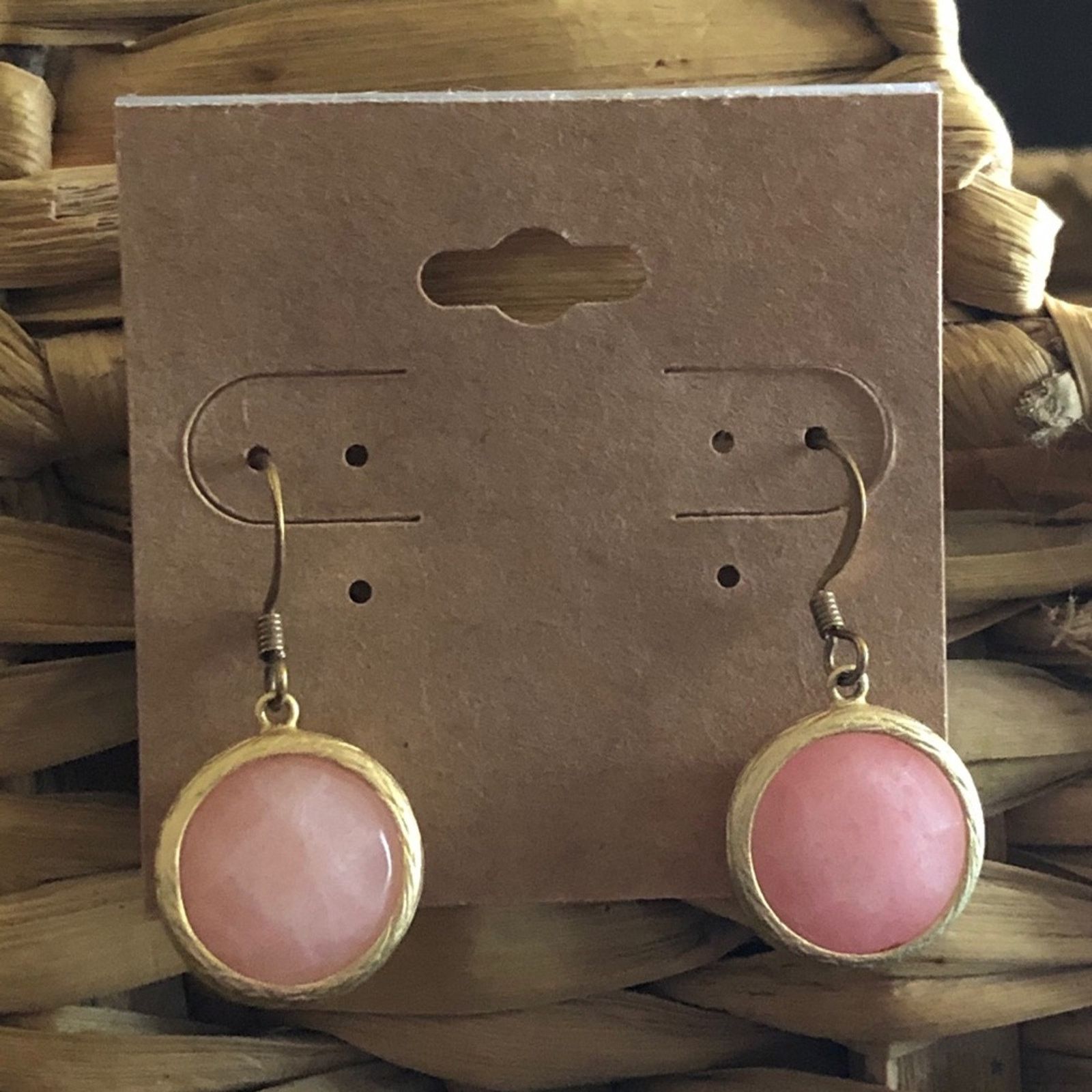 Jewelry Genuine Faceted Pink Quartz Stone Dangle Earrings, Women's