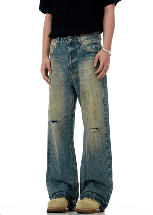 Japanese Brand × Jean American men's loose distressed all-match ripped jeans Size US 32 / EU 48 - 3 Thumbnail