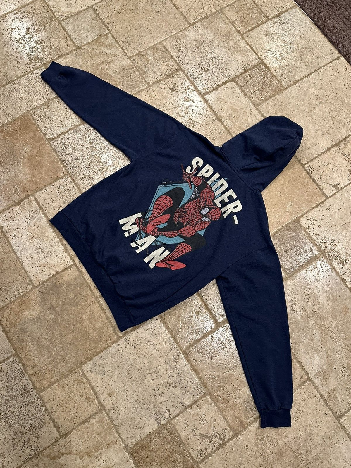 Marvel Comics Vintage Marvel Spiderman Web Pullover Navy Hoodie Size US L / EU 52-54 / 3 - 9 Thumbnail