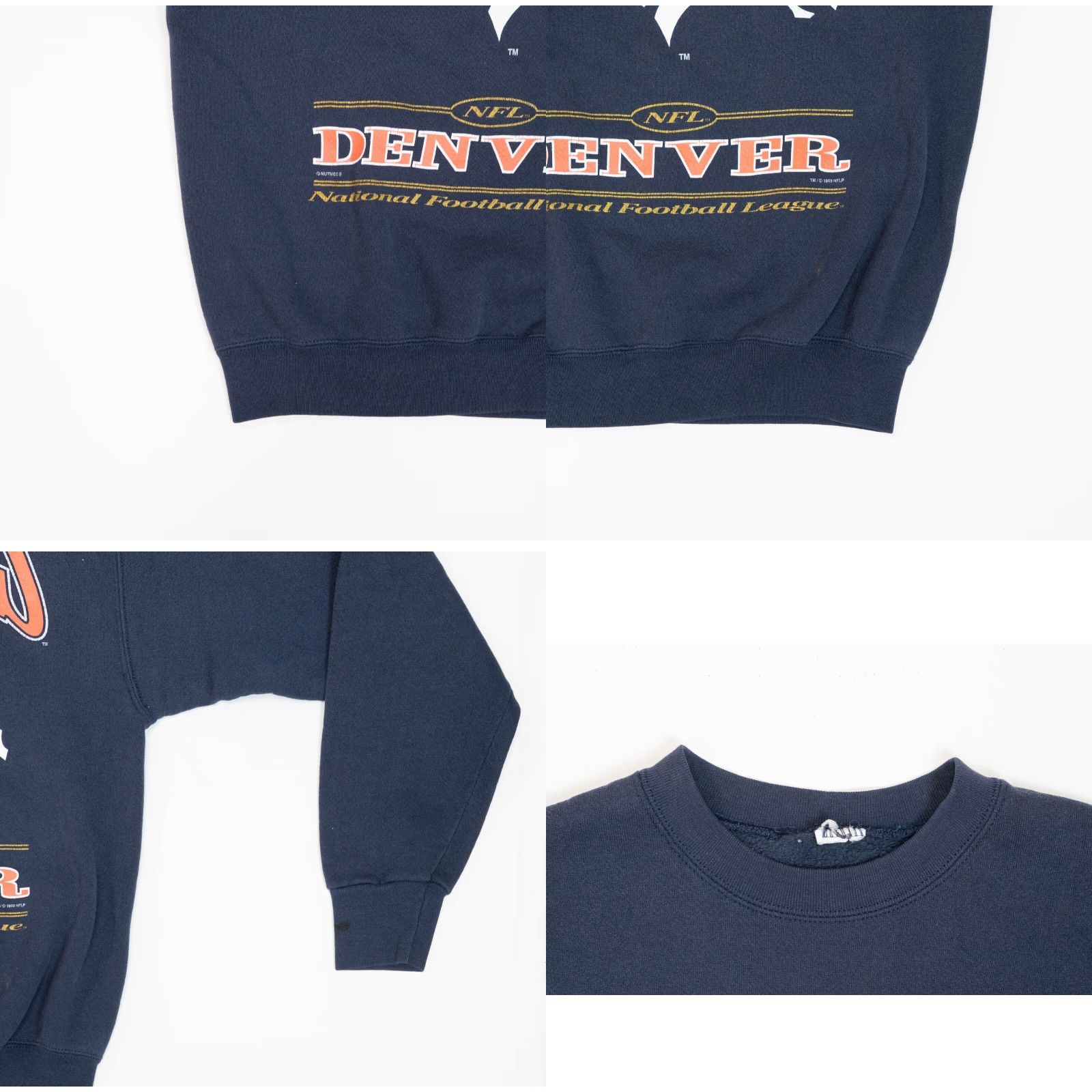 Nutmeg VINTAGE Nutmeg Denver Broncos Sweatshirt Crew Neck Blue NFL Logo 1998 S women Gas? Size S / US 4 / IT 40 - 9 Thumbnail