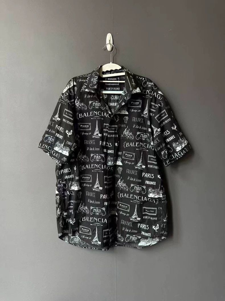 Balenciaga Balenciaga Eiffel Tower Short Sleeve Shirt - dmc Size US M / EU 48-50 / 2 - 1 Thumbnail