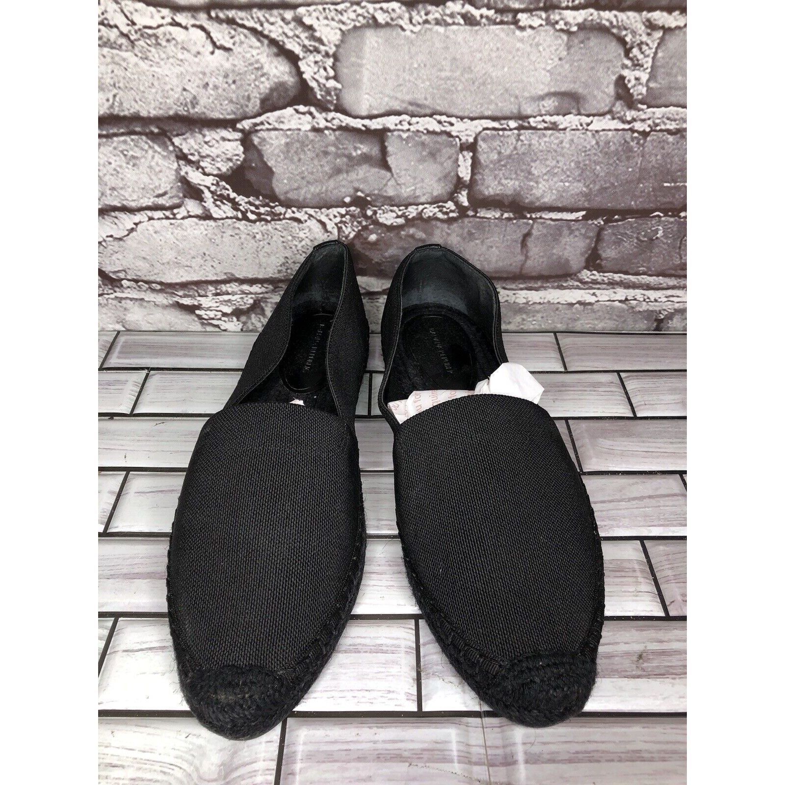 Banana Republic Banana Republic Black Canvas Fabric Slip On Espadrilles Loaf Size US 8 / IT 38 - 14 Thumbnail