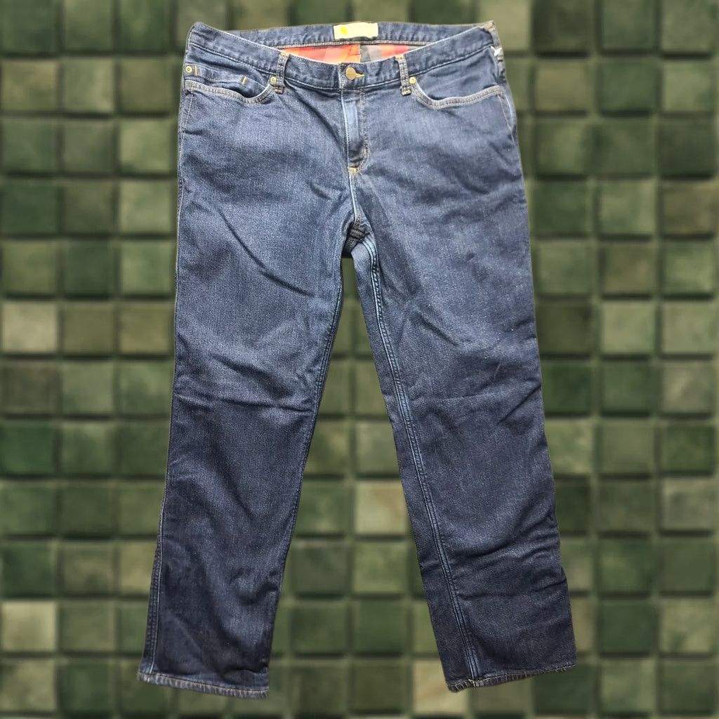 Carhartt VINTAGE Carhartt Jeans Womens 18 36x31 Regular Fit Straight Denim Blue Lined Button Zip Rise Mid 8.5-10.5 Size 40" / US 18 - 1 Thumbnail