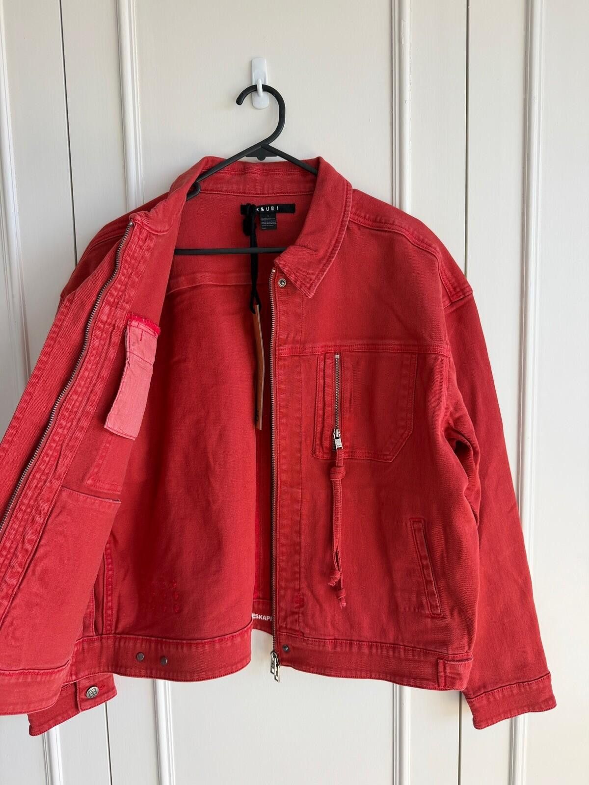 Ksubi new Ksubi womens oversized denim Jacket top small s 8 red m Size S / US 4 / IT 40 - 8 Thumbnail
