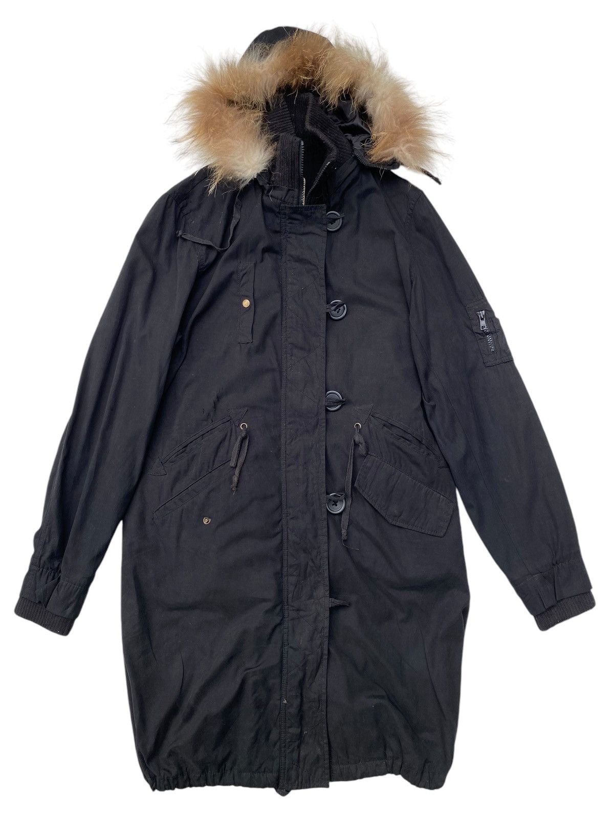 Japanese Brand Vtg Back Number Military Parka Fur Hood Size US L / EU 52-54 / 3 - 1 Thumbnail
