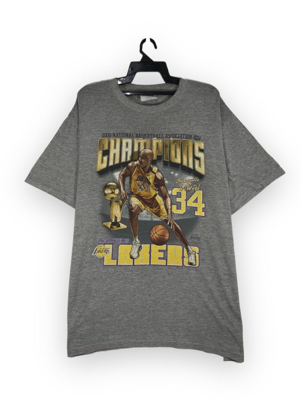image of 2000 Shaquille Oneal Lakers Champion Nba Kobe Bryant in Grey, Men's (Size Large)