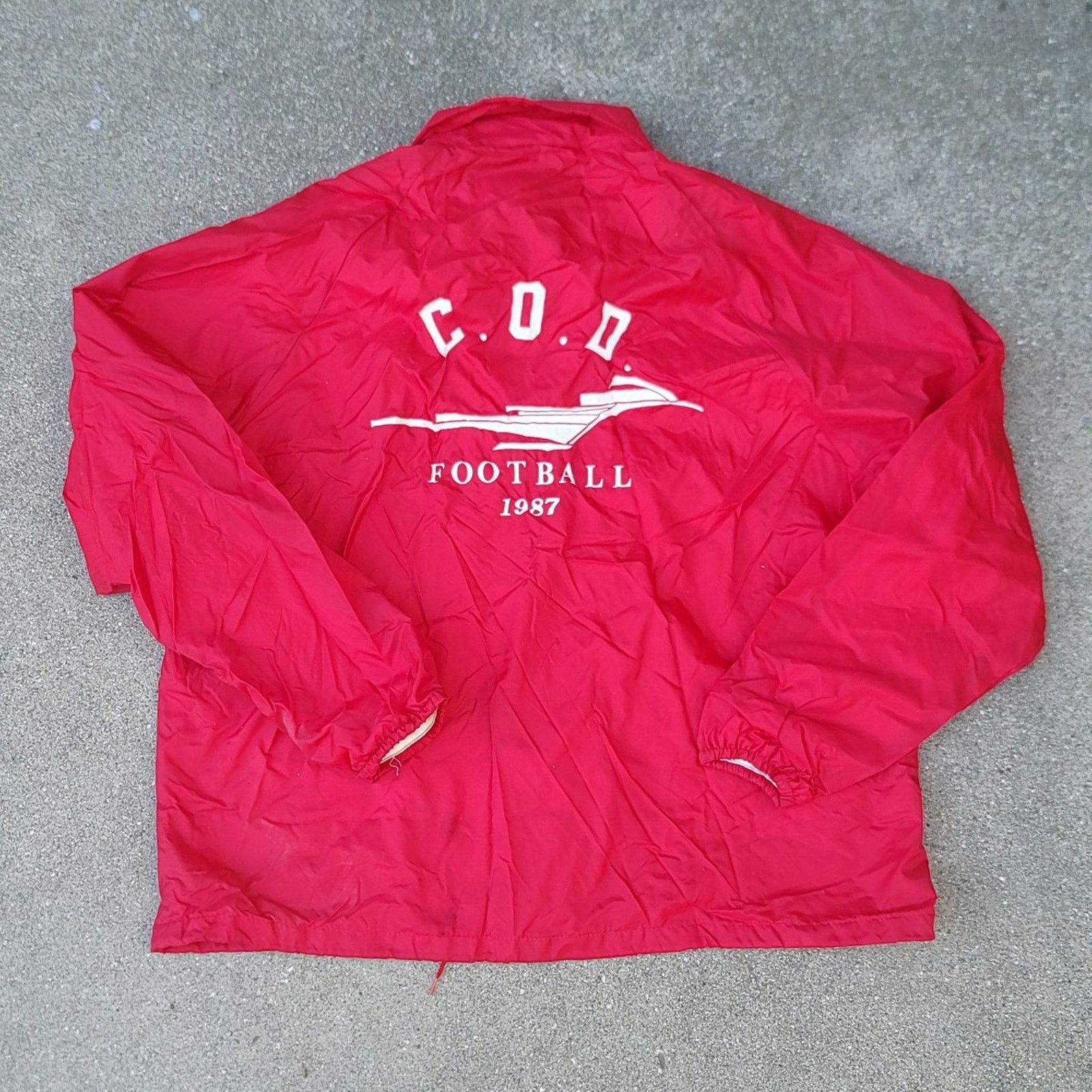 Swingster Vtg 1987 Swingster C.O.D. Football Windbreaker Jacket Size US XL / EU 56 / 4 - 2 Thumbnail