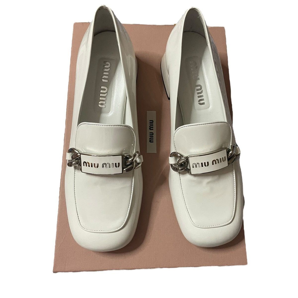 Miu Miu Loaders white leather Miu Miu size EU 37 Size US 7 / IT 37 - 3 Thumbnail