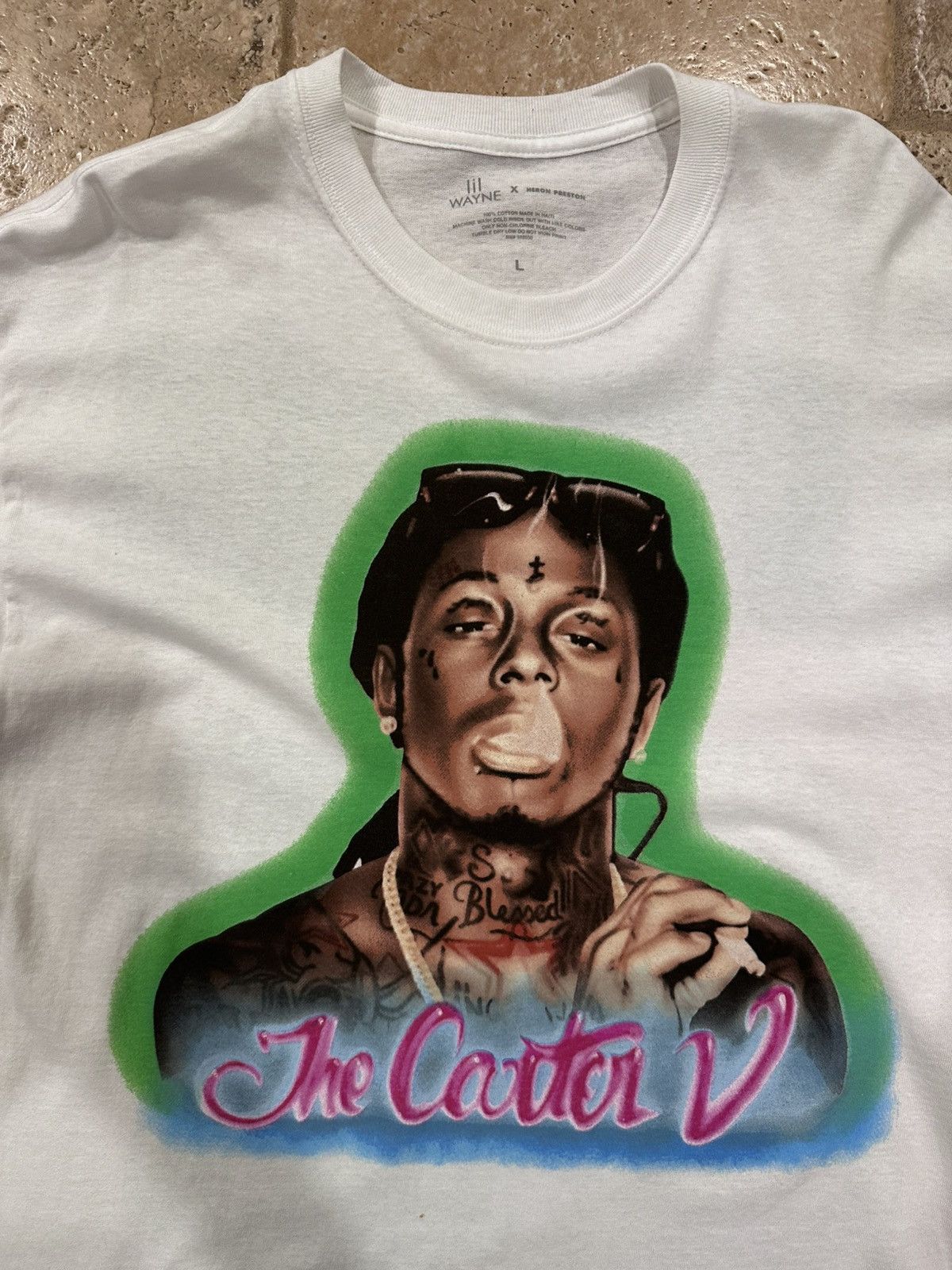 Heron Preston Heron Preston x Lil Wayne The Carter V White Rap Tee Size US L / EU 52-54 / 3 - 5 Thumbnail