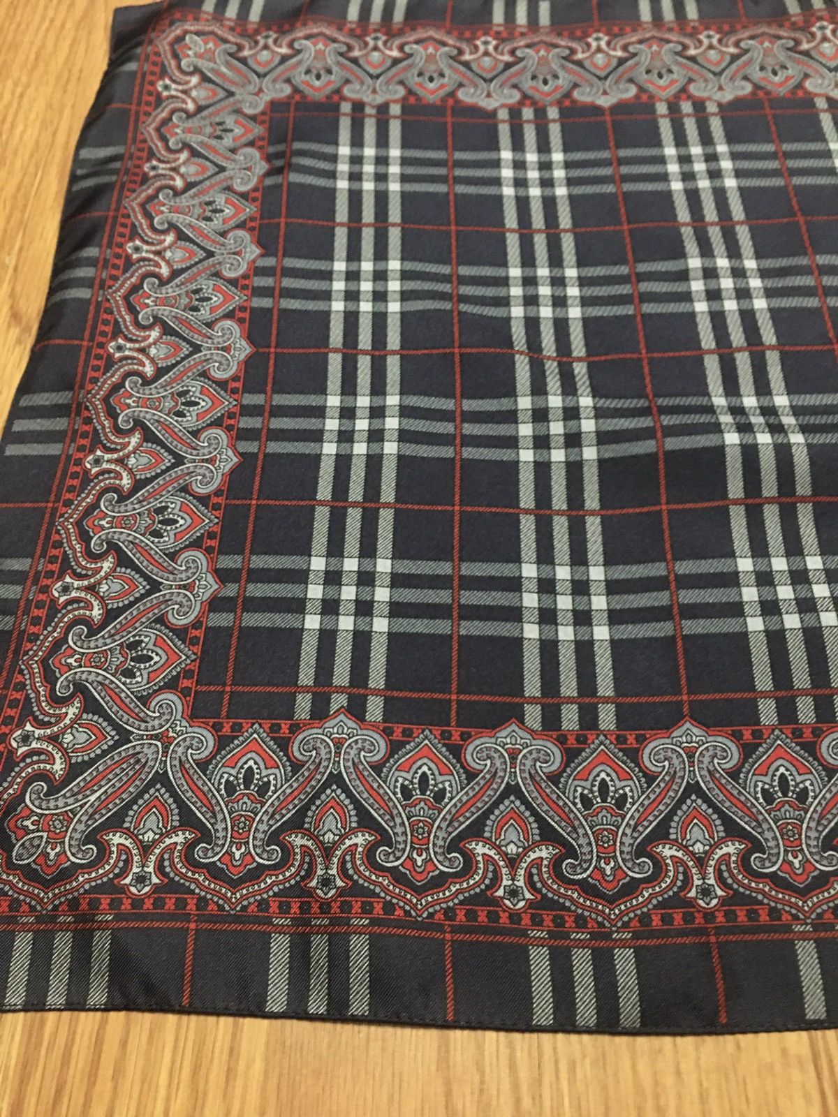 Burberry Burberry’s Vintage Blue Check Tartan Square Silk Scarf Size ONE SIZE - 5 Thumbnail