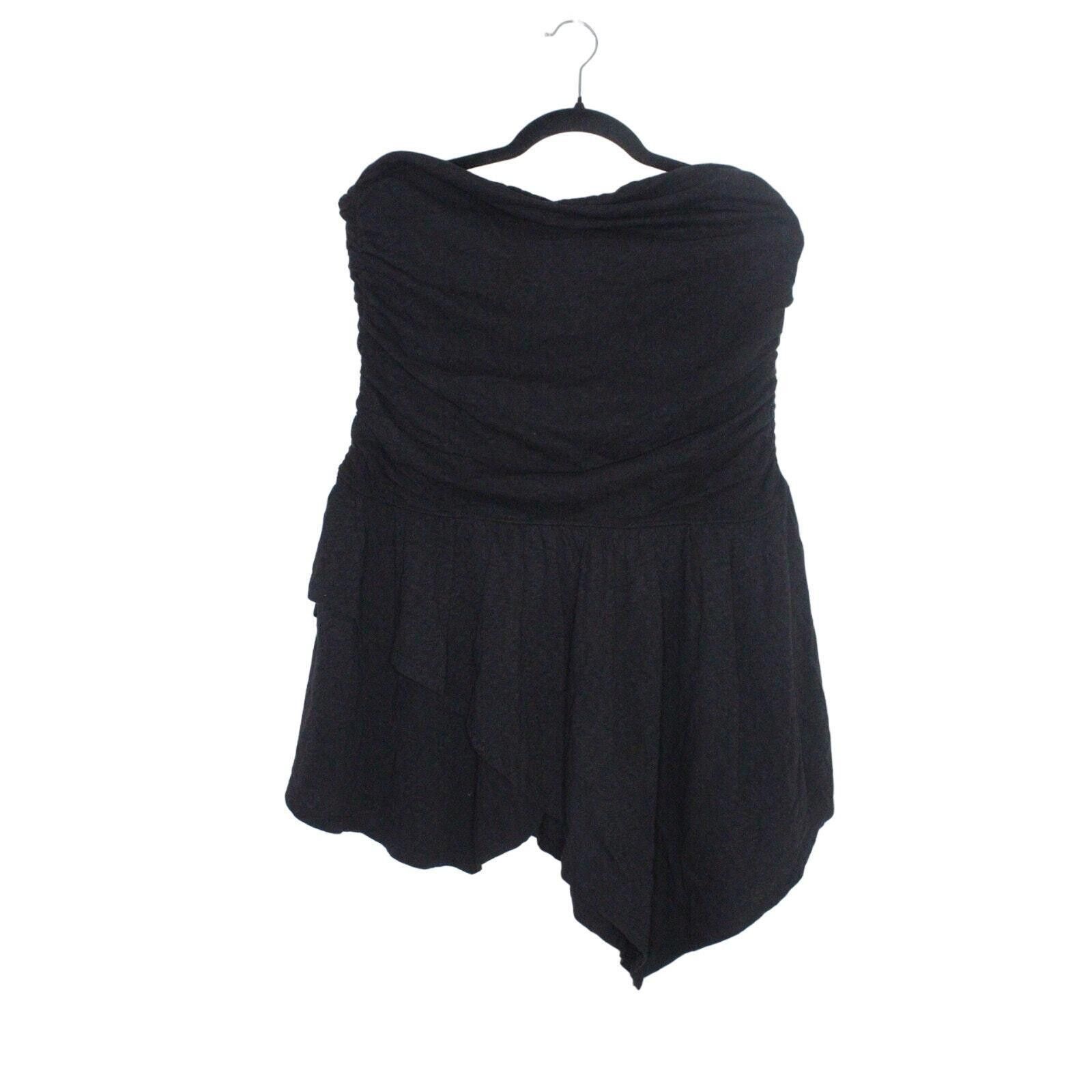 Designer FP Beach Medium Black Strapless Asymmetrical Mini Dress Size M / US 6-8 / IT 42-44 - 2 Thumbnail