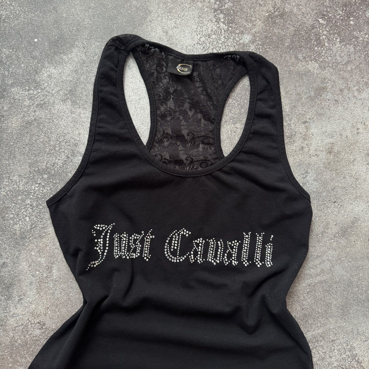 Just Cavalli Just Cavalli Vintage Y2K Rhinestones Gothic Logo Tank Top Size M / US 6-8 / IT 42-44 - 5 Thumbnail