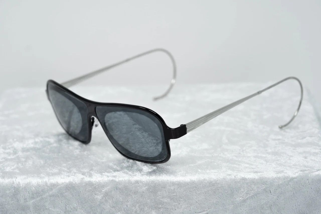 Raf Simons Raf Simons Sunglasses Rectangular Black Silver and Grey Size ONE SIZE - 10 Thumbnail