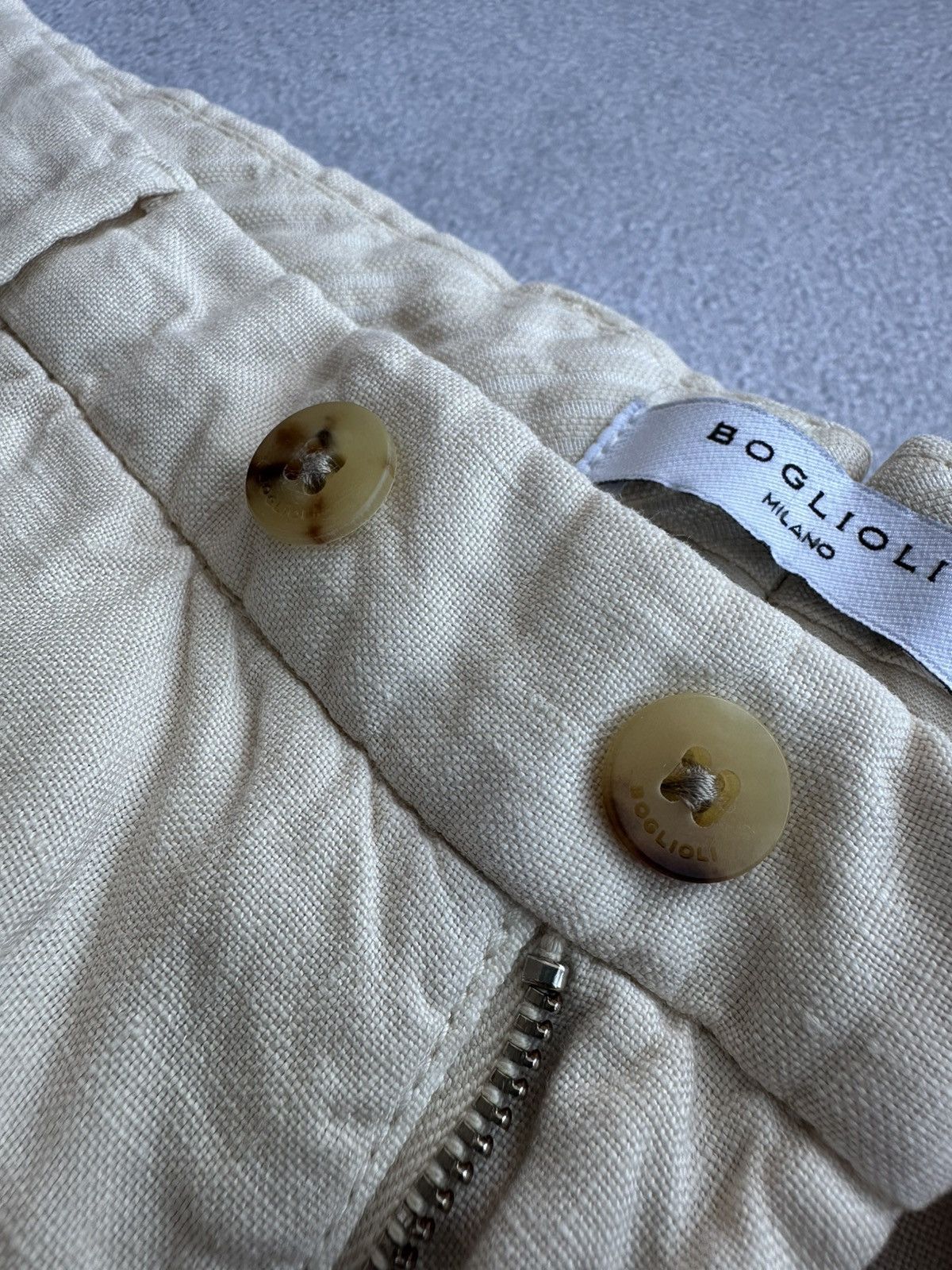 Boglioli Vintage Boglioli Beige Straight Linen Pants Size US 32 / EU 48 - 8 Thumbnail
