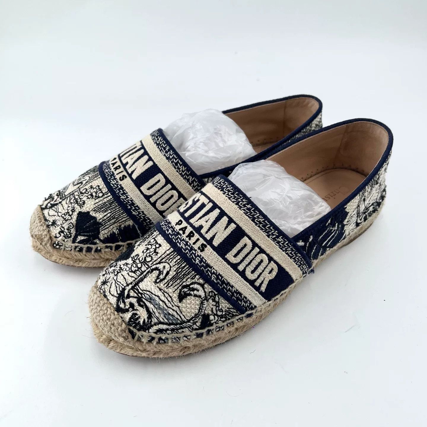 Dior Dior Swan Embroidery Logo Espadrilles Size US 4 / IT 34 - 1 Thumbnail