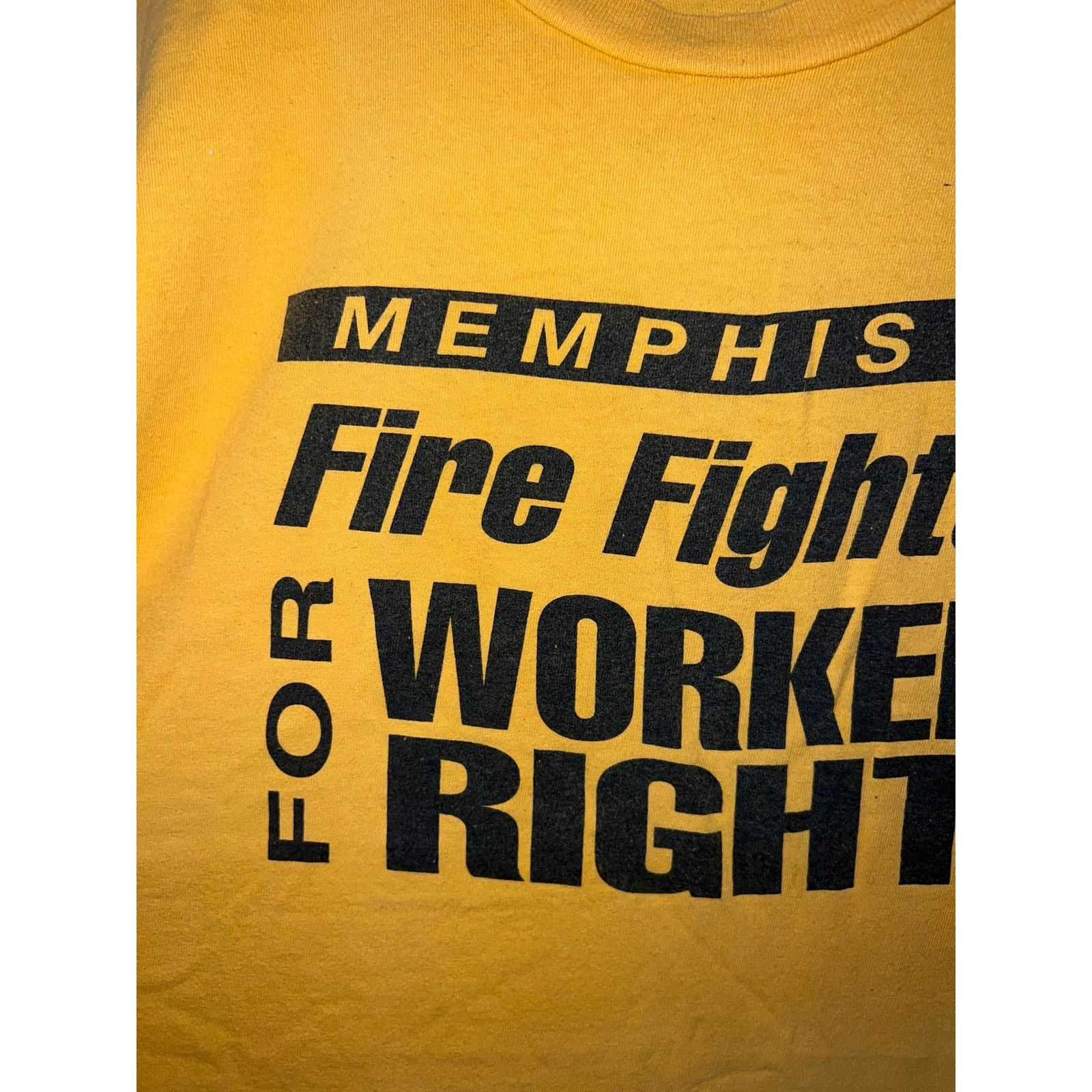 Vintage Vintage Memphis FireFighter Shirt Workers Rights Tee VTG XL Size US XL / EU 56 / 4 - 2 Thumbnail