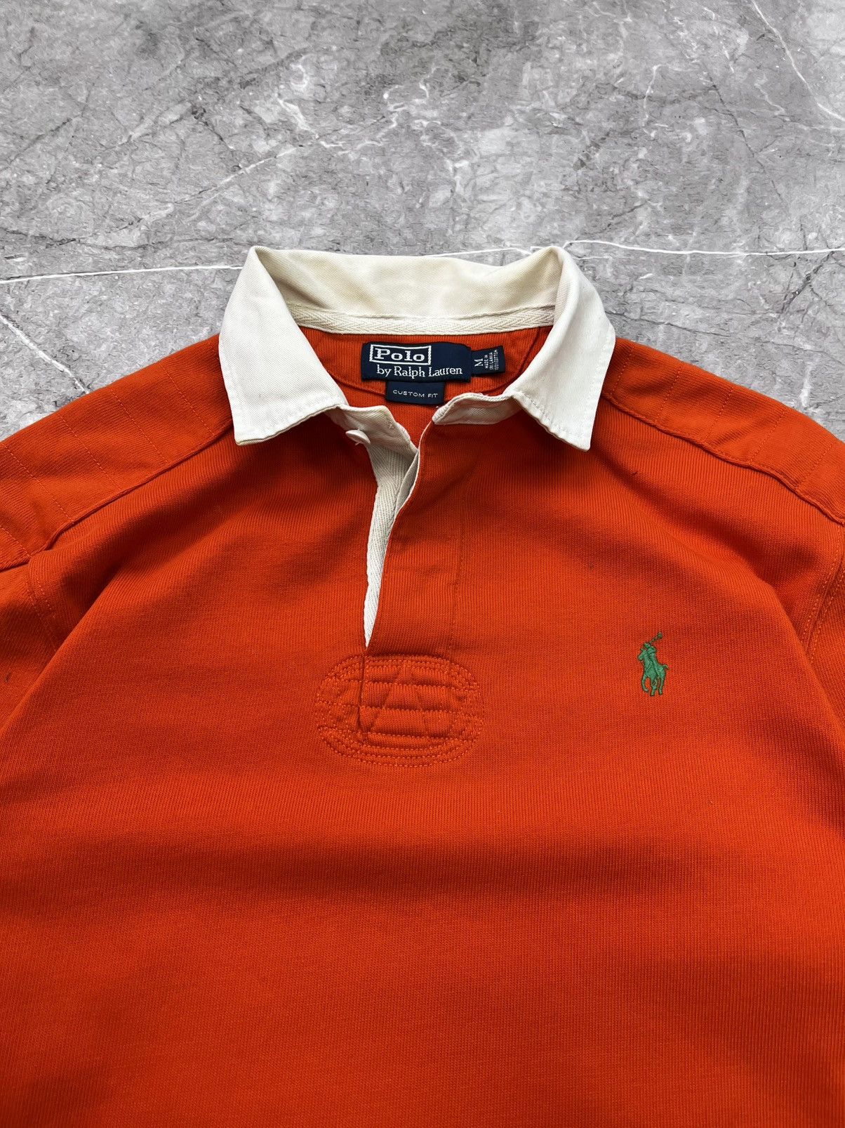 Polo Ralph Lauren × Vintage VINTAGE POLO RAPLPH ORANGE HEAVY RUGBY LONG SLEEVE Size US M / EU 48-50 / 2 - 3 Thumbnail