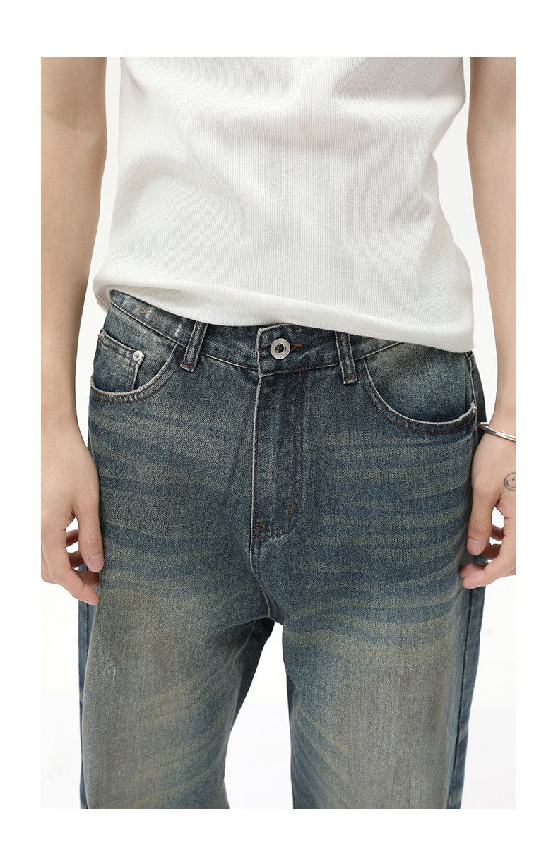 Vintage Men's washed vintage distressed whiskered straight leg jeans Size US 32 / EU 48 - 5 Thumbnail