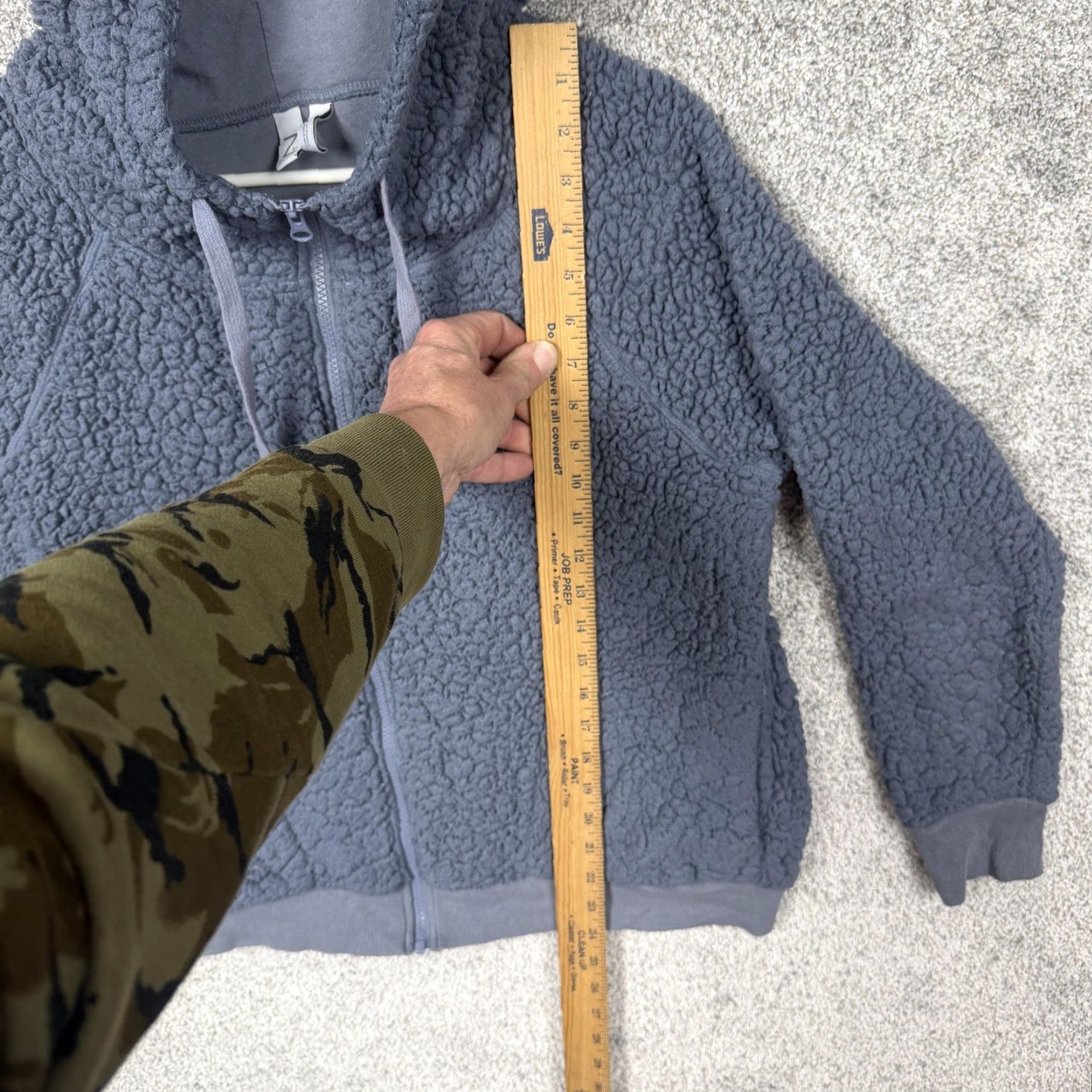 Vintage Z by Zella Hoodie Womens L Gray Sherpa Fleece Full Zip Teddy Cozy Winter Size L / US 10 / IT 46 - 2 Thumbnail