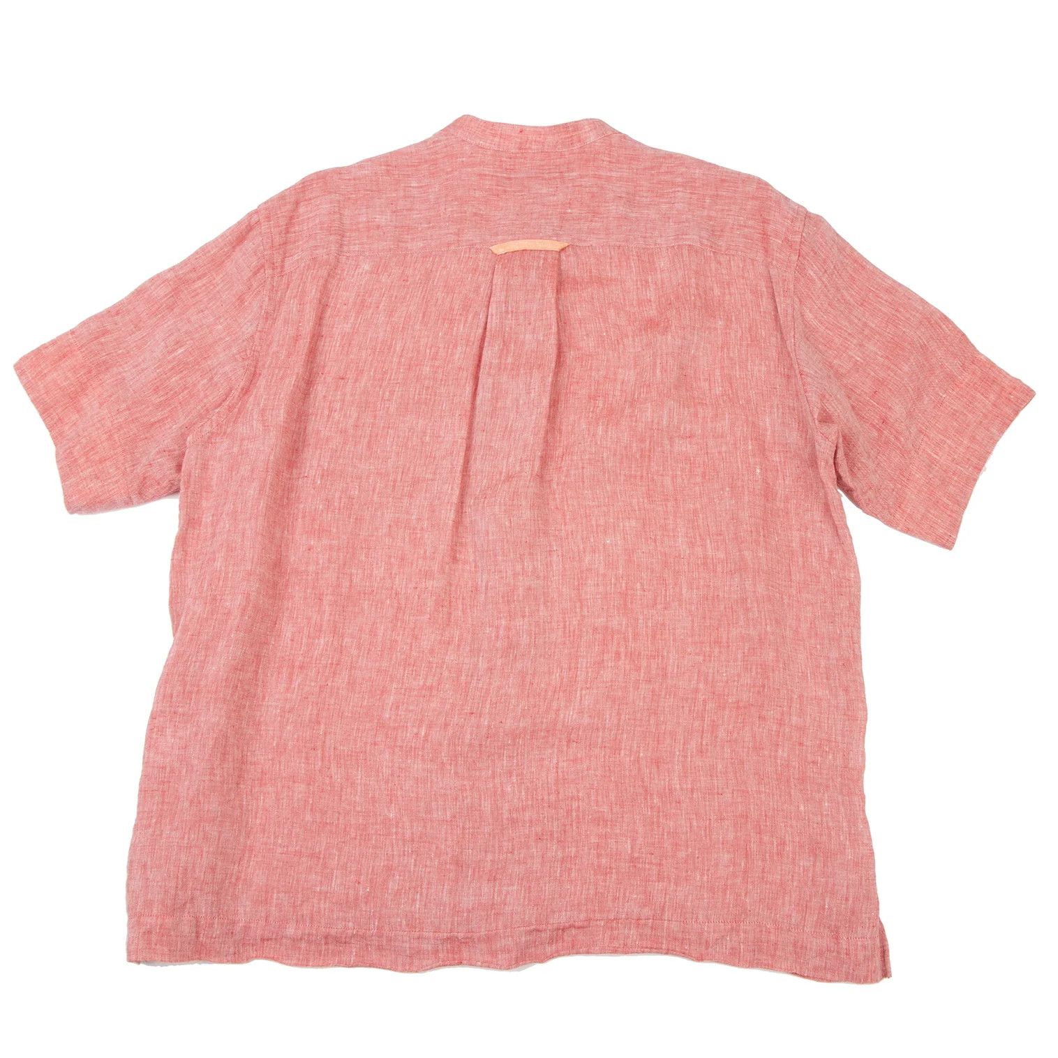Issey Miyake Linen Collarless Short Sleeve Shirt in Red and White Size US S / EU 44-46 / 1 - 9 Thumbnail