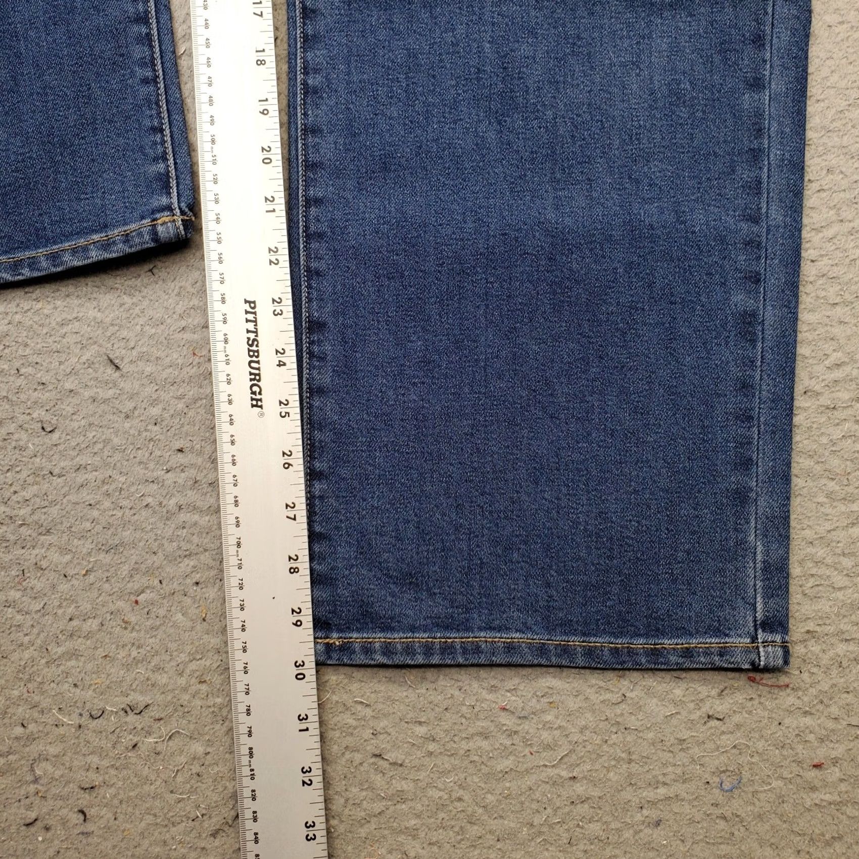 Vintage Seven7 Jeans Womens 14 Blue Denim Stretch Fitted Loose Fit High Rise Straight Leg Jeans Size 36" / US 14 / IT 50 - 4 Thumbnail