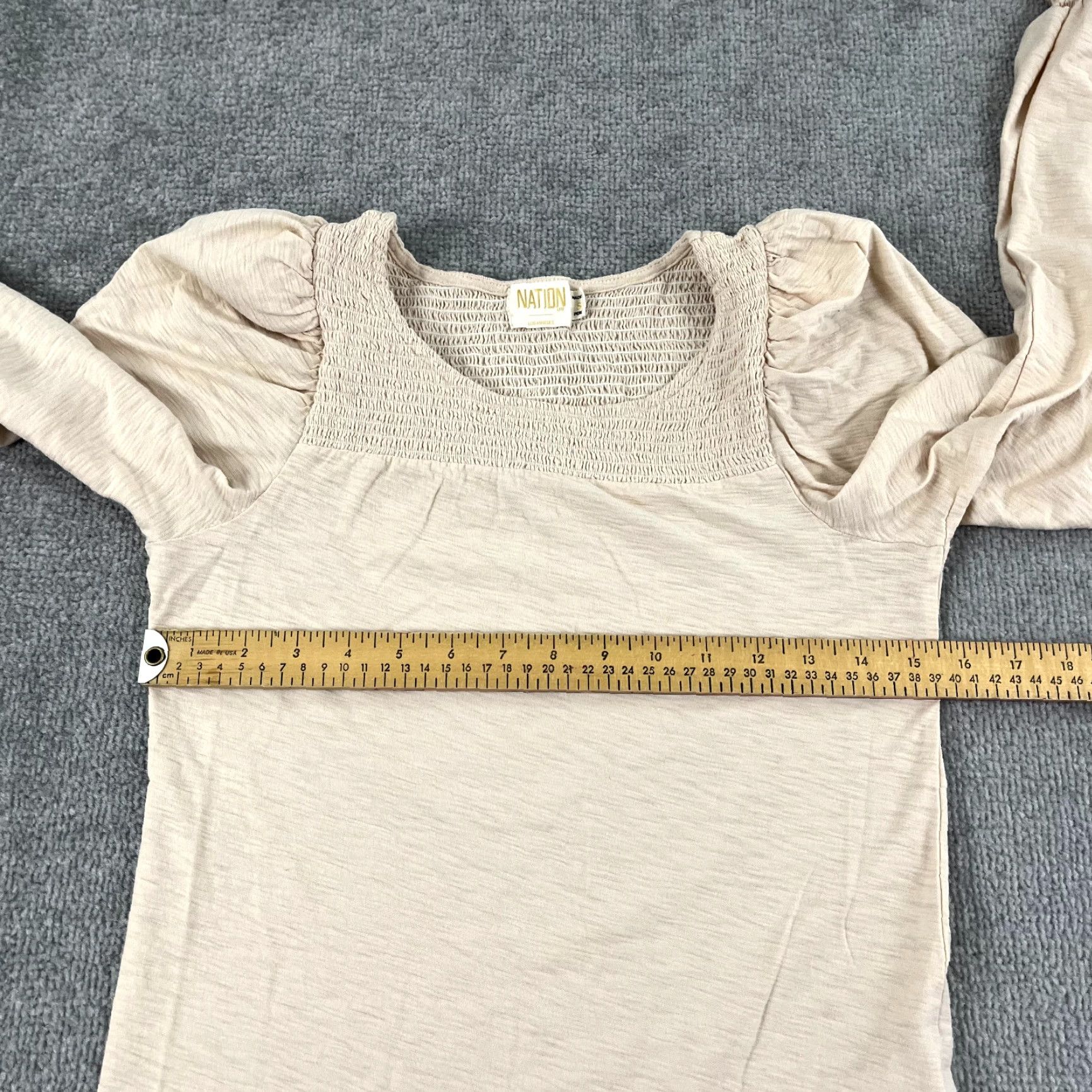 Nation LTD NATION LTD Top Womens Small Brown Abigail Festival Tee Puff Shoulder Long Sleeve Shirt Ladies Small Brown Puff Sleeve Casual Tee Size S / US 4 / IT 40 - 4 Thumbnail