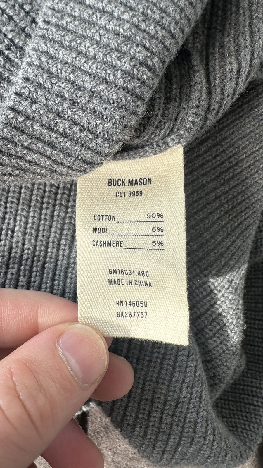 Buck Mason Buck Mason Cotton Cashmere Ribbed Turtle Neck Size US M / EU 48-50 / 2 - 6 Thumbnail