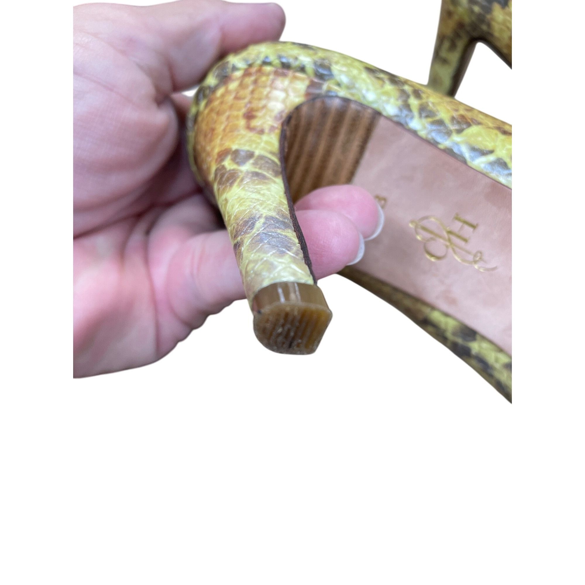 Cole Haan Cole Haan Womans Brown Green Snake Print Leather 3.5" Heels Size US 6 / IT 36 - 12 Thumbnail