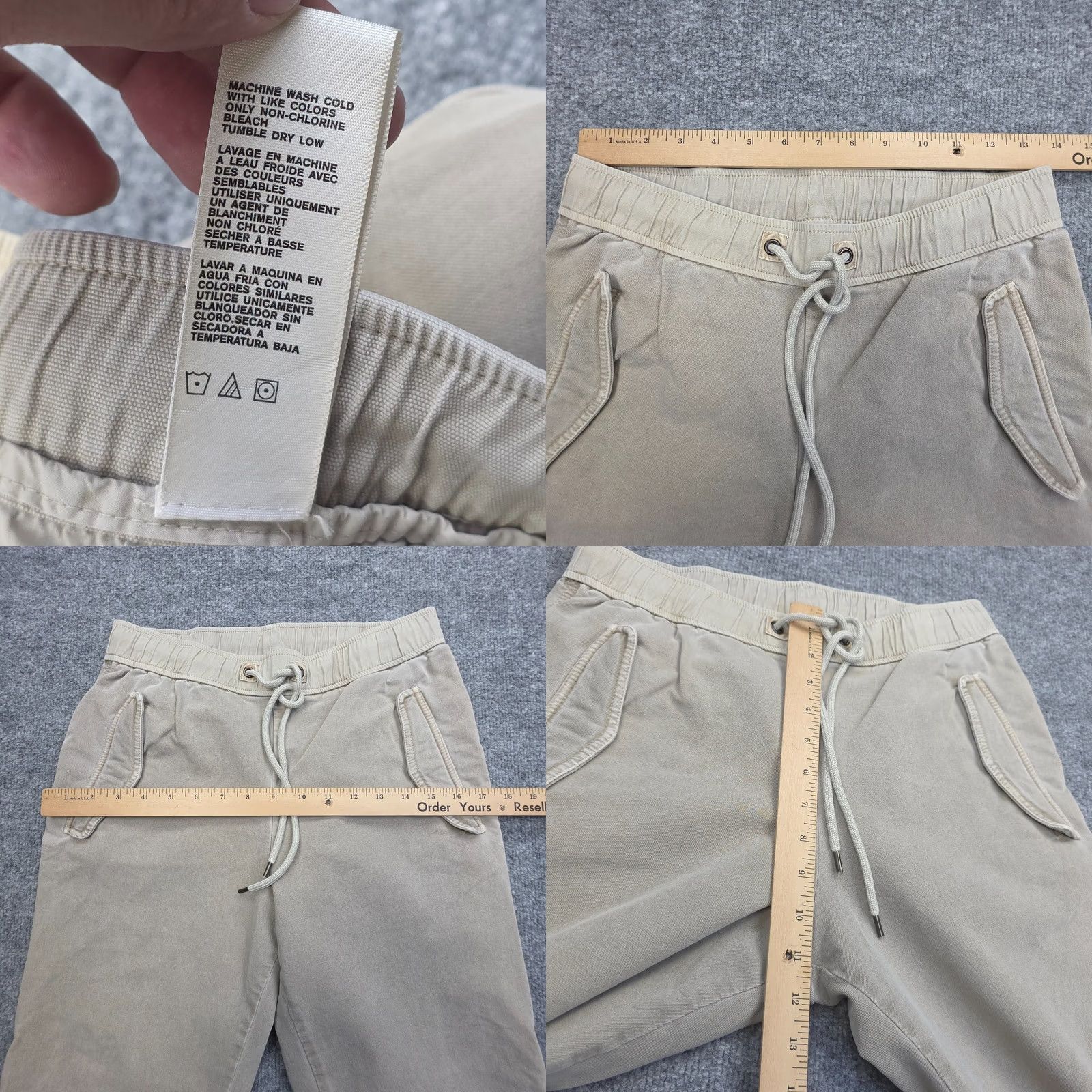 James Perse James Perse Pants Jogger Women's 0 Beige Drawstring Cotton Stretch Size 25" / US 0 / IT 36 - 8 Thumbnail
