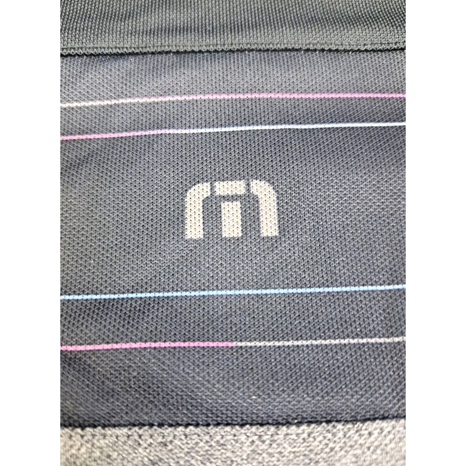 TravisMathew Travis Mathew Polo Mens Short Sleeve Black/Grey Multicolored Striped S #7082 Size US S / EU 44-46 / 1 - 5 Thumbnail