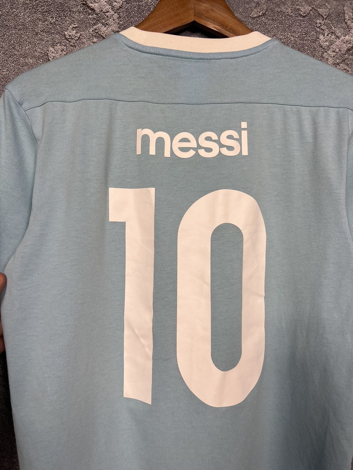 Adidas Vintage 2014 Adidas Argentina #10 Messi Cotton T-shirt Tee Size US S / EU 44-46 / 1 - 11 Thumbnail