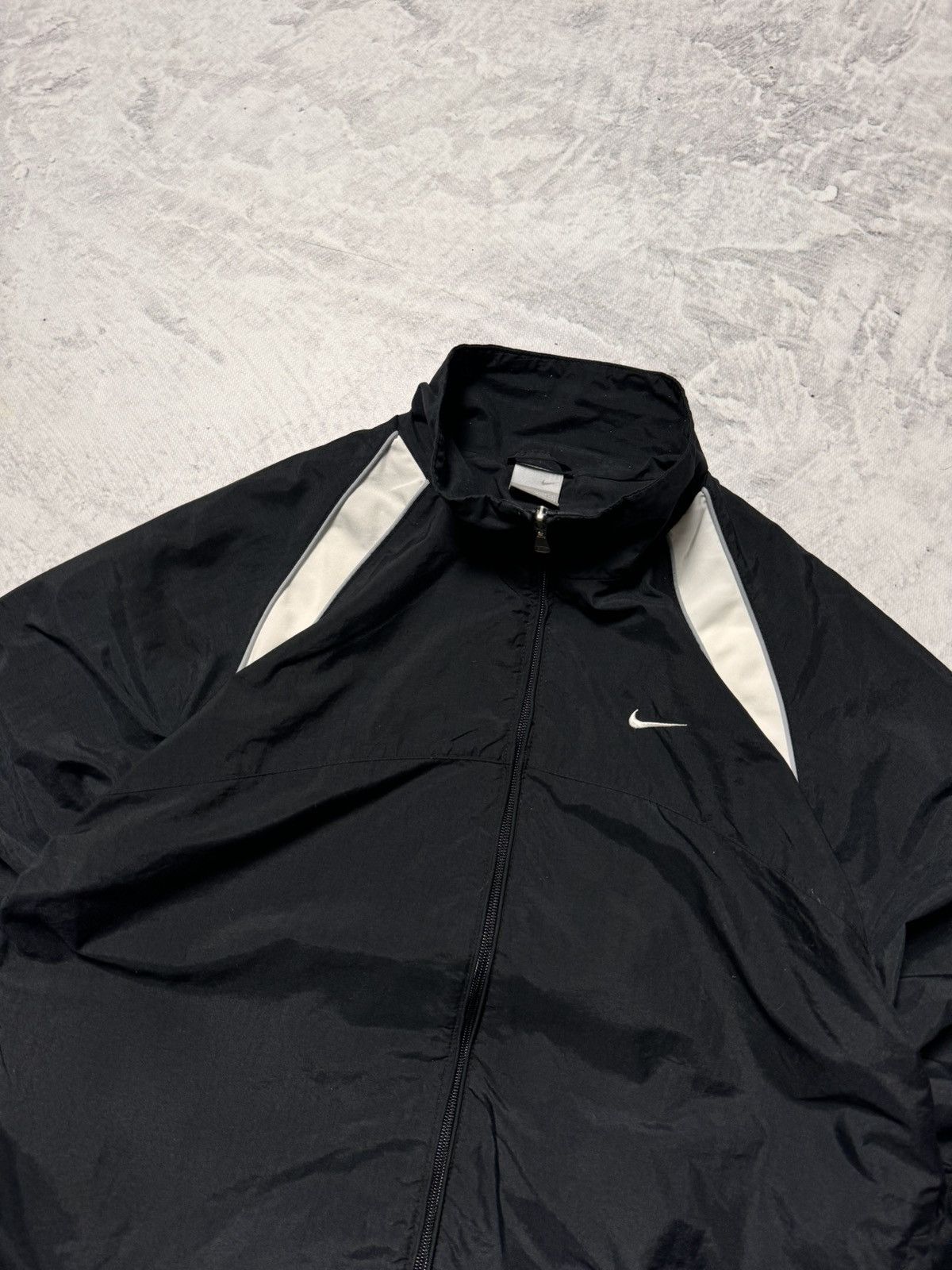 Nike × Vintage 00s Nike Vintage Mini Swoosh Oversize Drill Track Jacket Y2K Size US M / EU 48-50 / 2 - 2 Thumbnail
