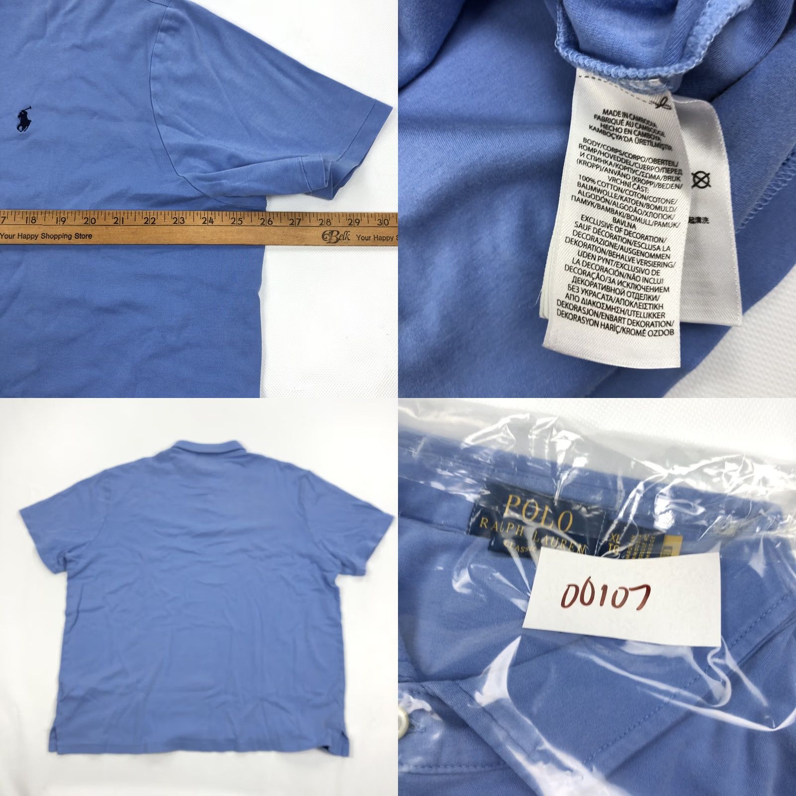 Polo Ralph Lauren Polo Ralph Lauren Polo Shirt Blue XL Short Sleeve Men Classic Fit Piqué Embroidered Logo Size US XL / EU 56 / 4 - 8 Thumbnail
