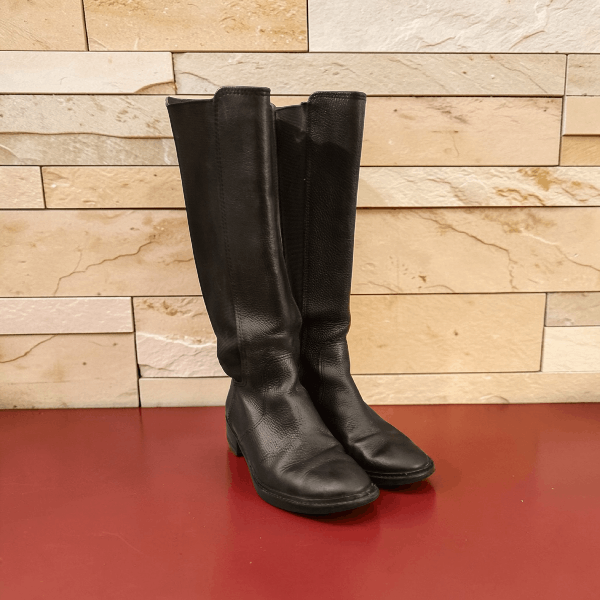 Tory Burch Tory Burch Womens 7.5 Black Leather Mid Calf Riding Boots Size US 7.5 / IT 37.5 - 1 Thumbnail