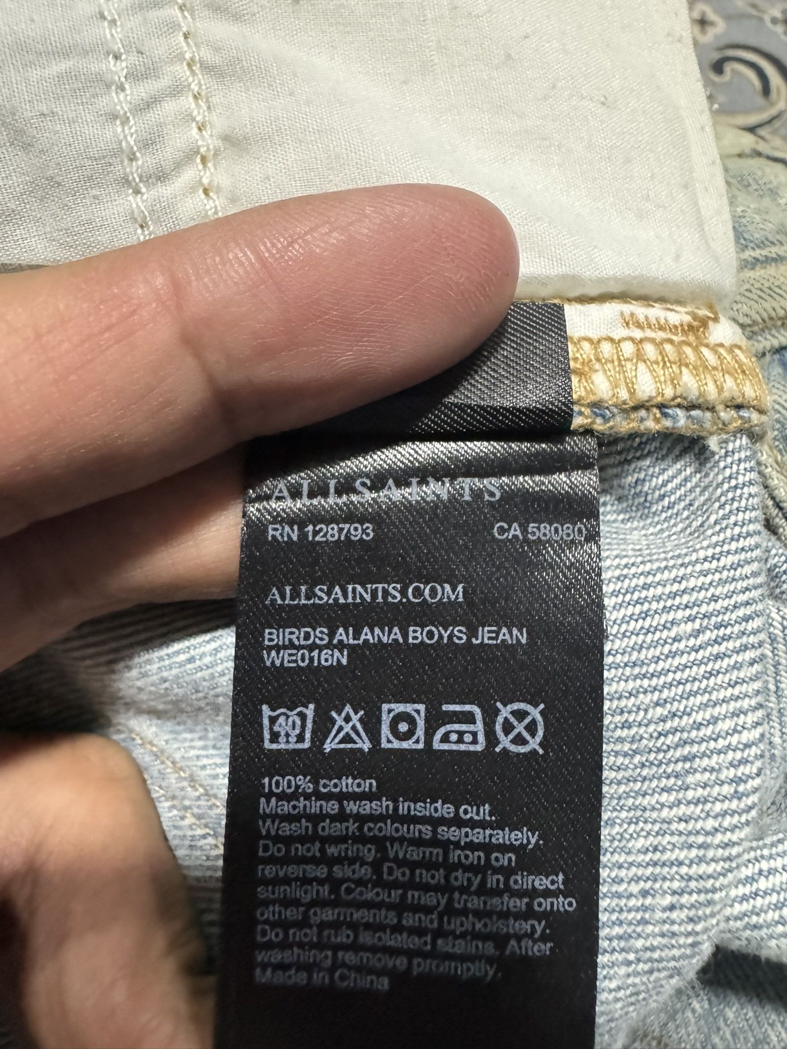 Allsaints ALLSAINTS Alana Birds Embroidered Boyfriend Jeans in Indigo Size 32" / US 10 / IT 46 - 12 Thumbnail