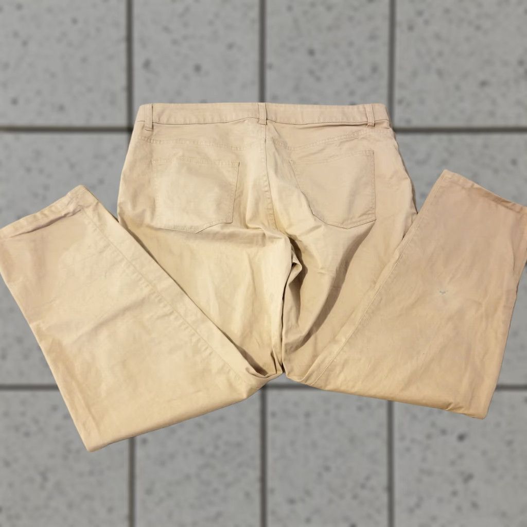 Talbots Womens Talbots Pants 18 Cotton Chino Khaki Beige Stretch Plus 18 Pants Womens Girls Mens Size 40" / US 18 - 1 Thumbnail