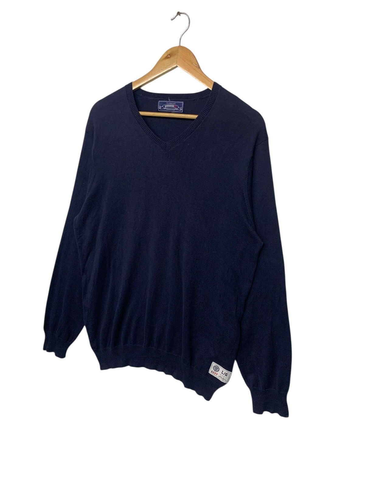 Good Enough Rare Good Enough Ivy Small Logo V-Neck Knitwear Pure Blue Size US L / EU 52-54 / 3 - 2 Thumbnail