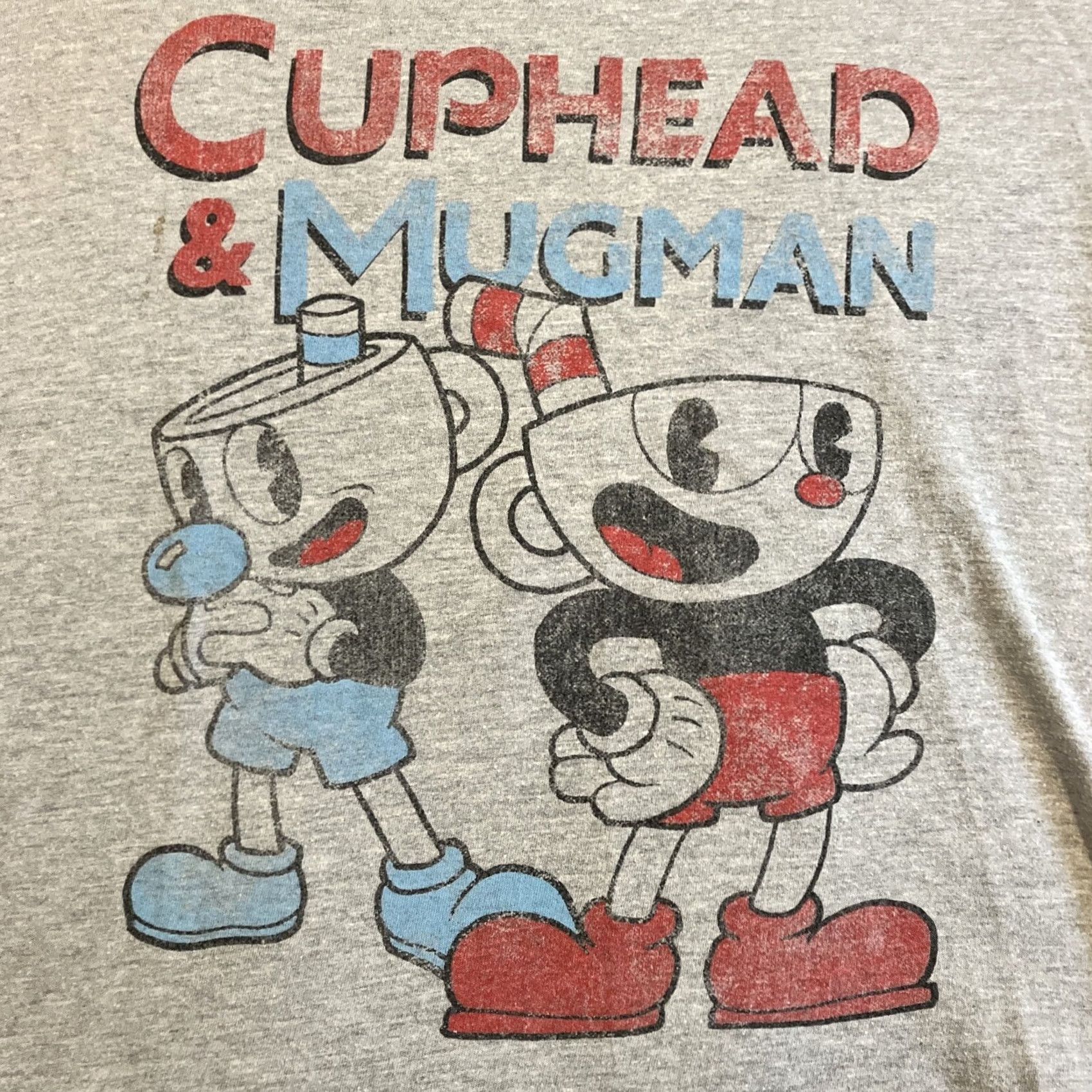 Vintage Cuphead & Mugman Gray Short Sleeve T Shirt Mens Large Size US L / EU 52-54 / 3 - 2 Thumbnail