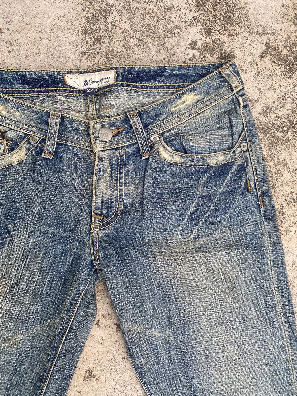 Japanese Brand Flare Jeans Jc Company Distressed Embroidered Skull Bootcut Size US 30 / EU 46 - 9 Thumbnail