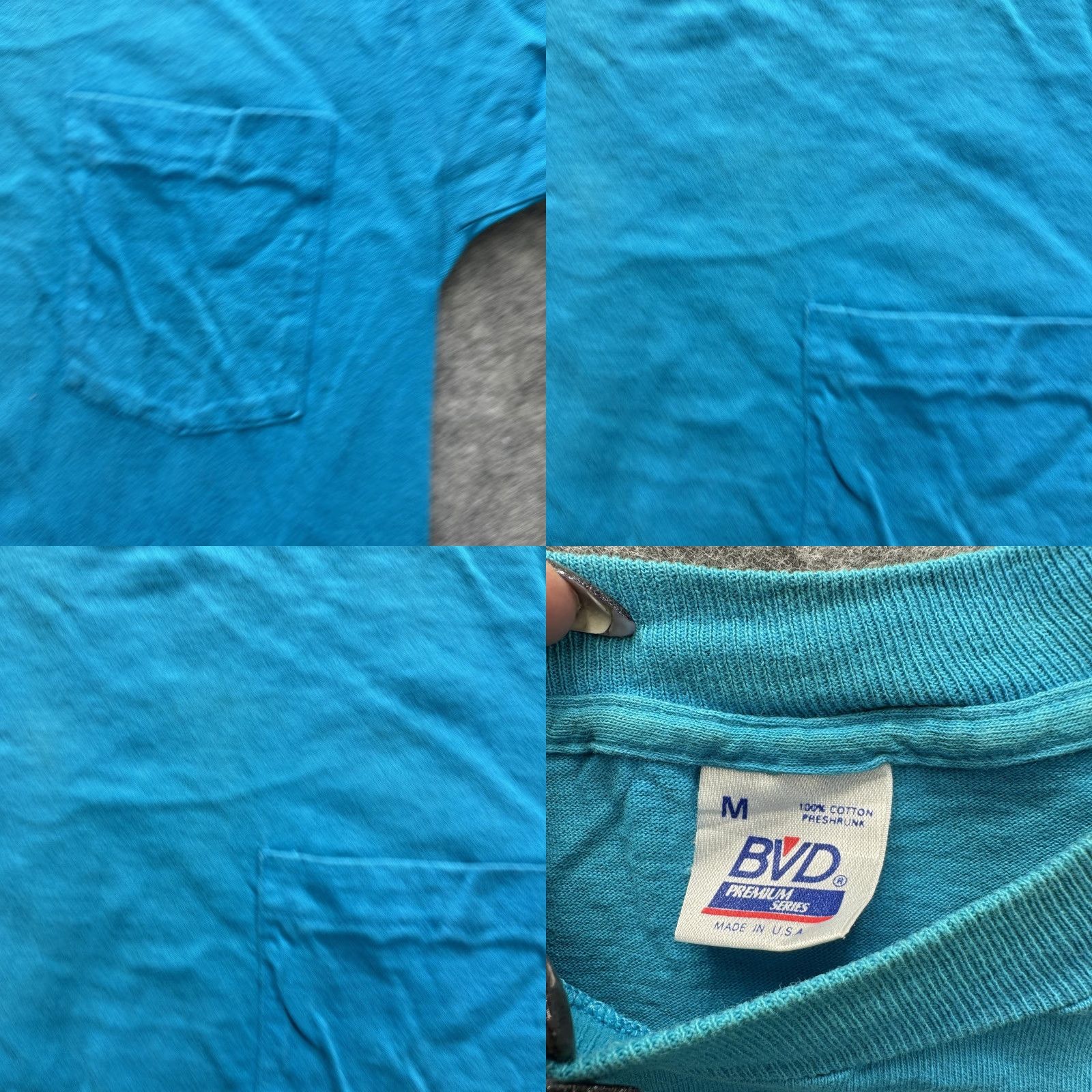 Vintage VINTAGE BVD Shirt Mens Medium Blue Pocket Tee Made In USA 100% Cotton 90s Size US M / EU 48-50 / 2 - 9 Thumbnail