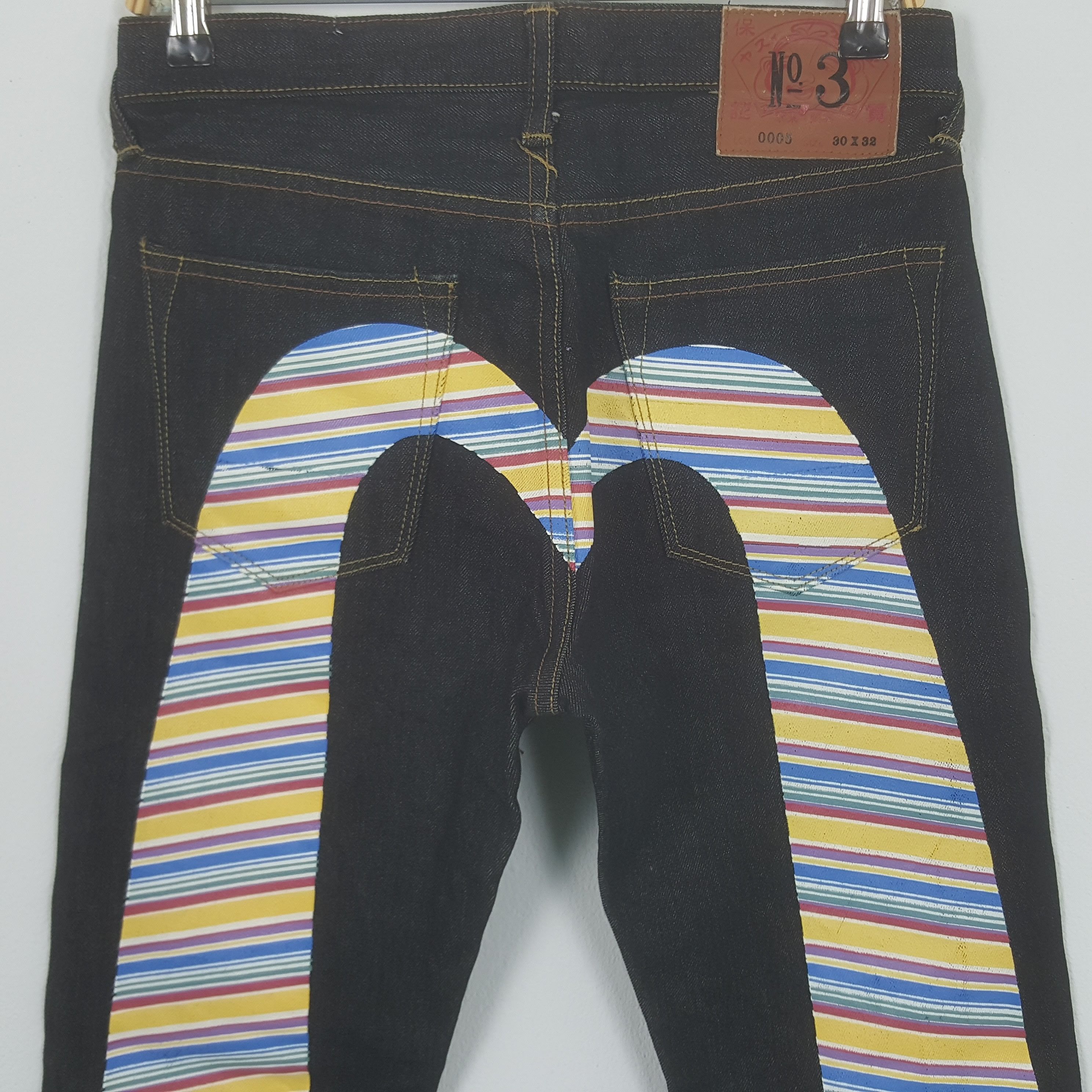 Japanese Brand × Vintage Vintage Evisu No 3 Diacock Rainbow Denim Jeans Size US 30 / EU 46 - 2 Thumbnail