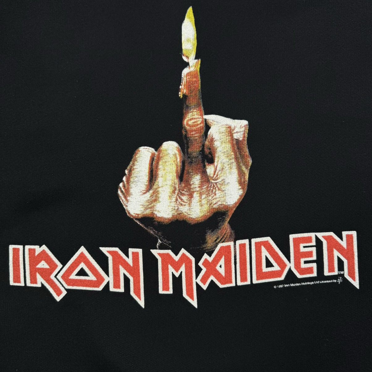 Band Tees Vintage Iron Maiden 1997 Middle Finger Logo Hoodie Size US XL / EU 56 / 4 - 10 Thumbnail