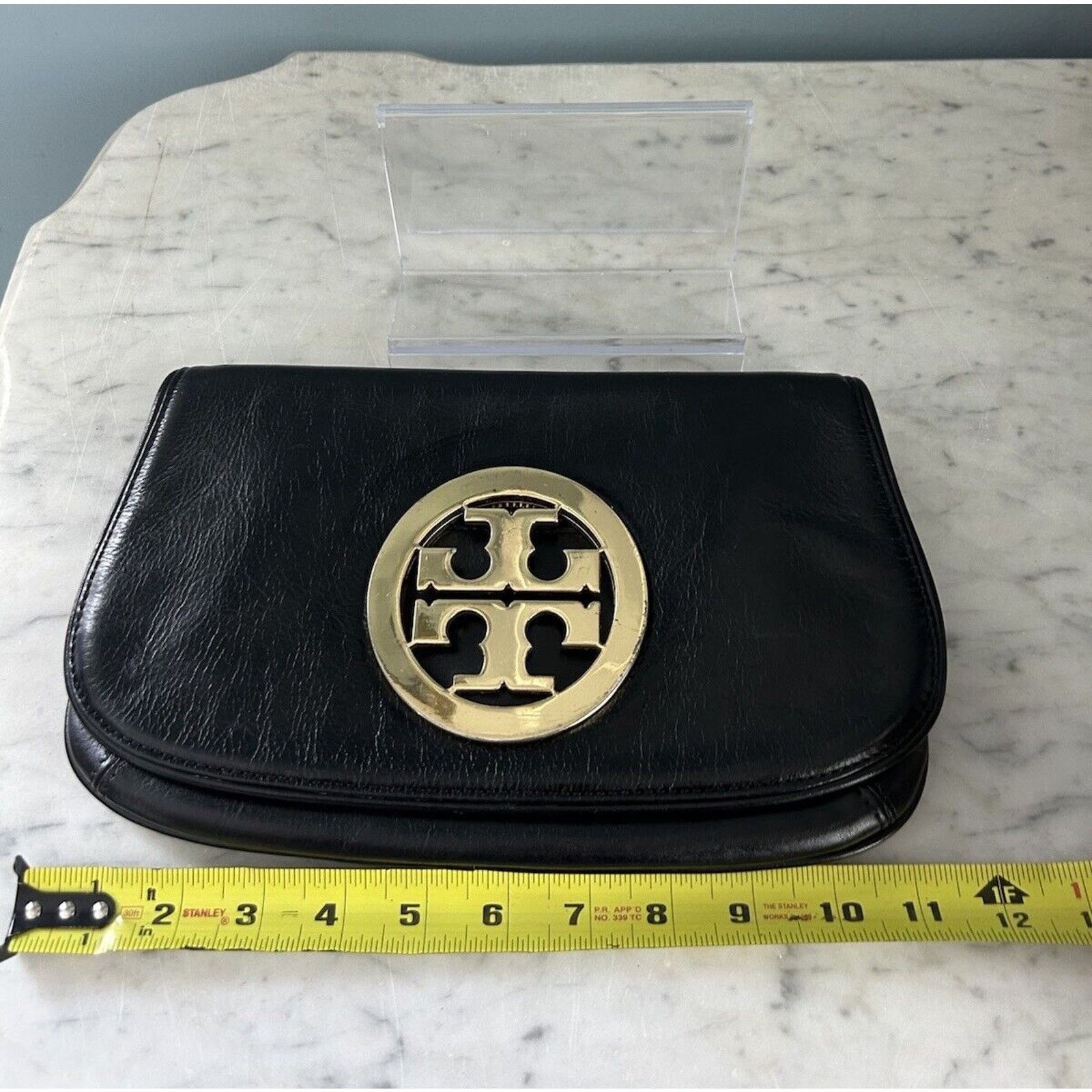 Tory Burch Tory Burch Reva Black Leather Crossbody Clutch Purse Bag Size ONE SIZE - 4 Thumbnail
