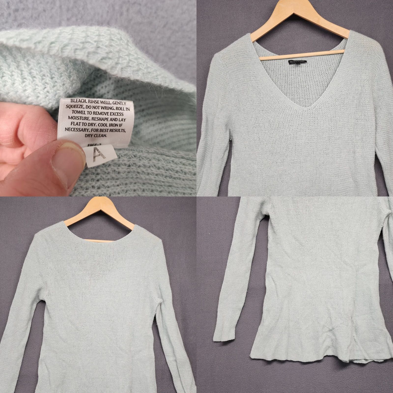 Eileen Fisher VINTAGE Eileen Fisher Sweater Womens Medium Light Blue Wool Angora Cashmere V Neck Pullover Long Sleeve Womens M Blue Angora Cashmere Wool V Neck Size M / US 6-8 / IT 42-44 - 8 Thumbnail