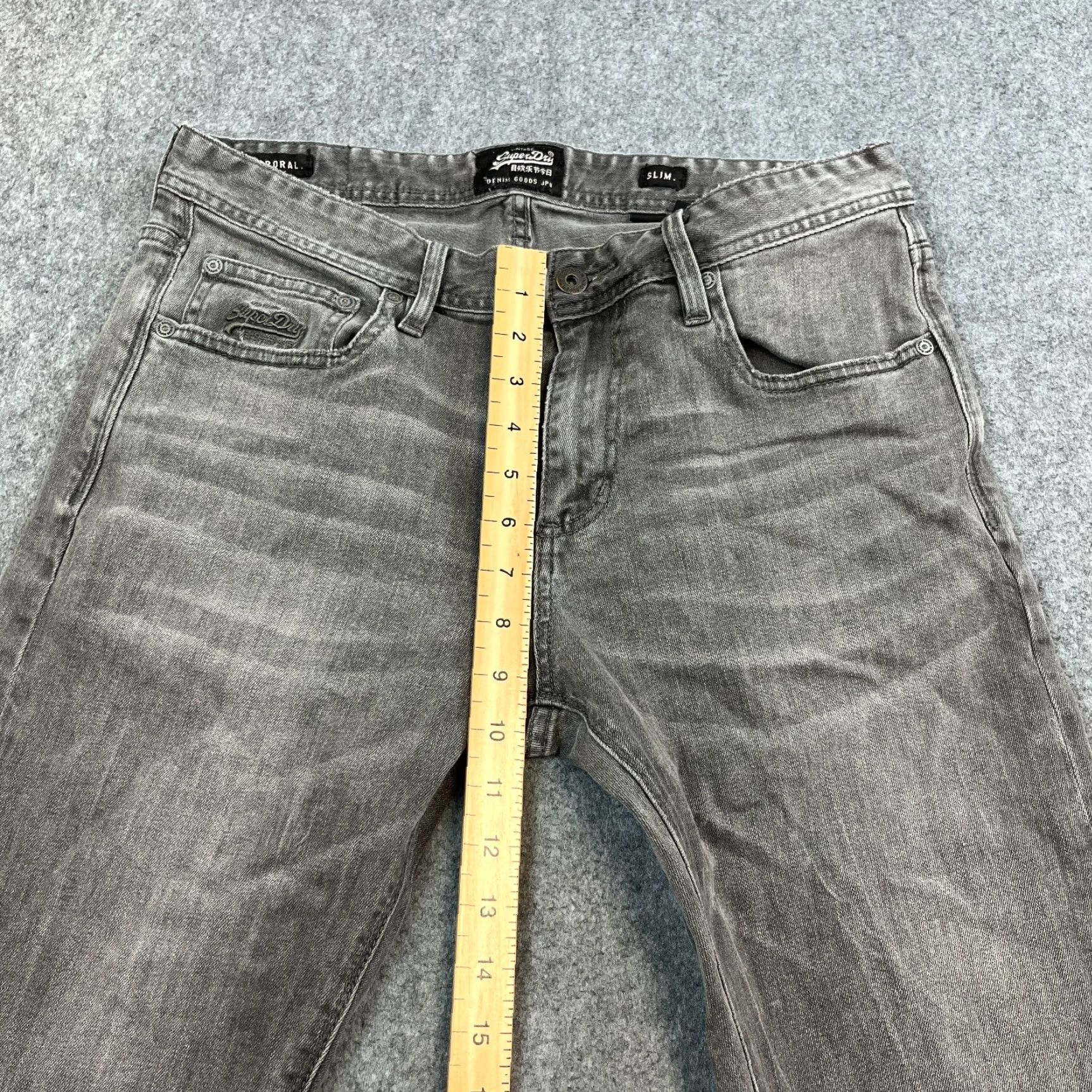 Superdry Superdry Jeans Slim Tapered 32 34 Medium Wash Grey Stretch Whiskers Denim 5-Pocket Mens Regular Pants Jeans Size US 32 / EU 48 - 5 Thumbnail