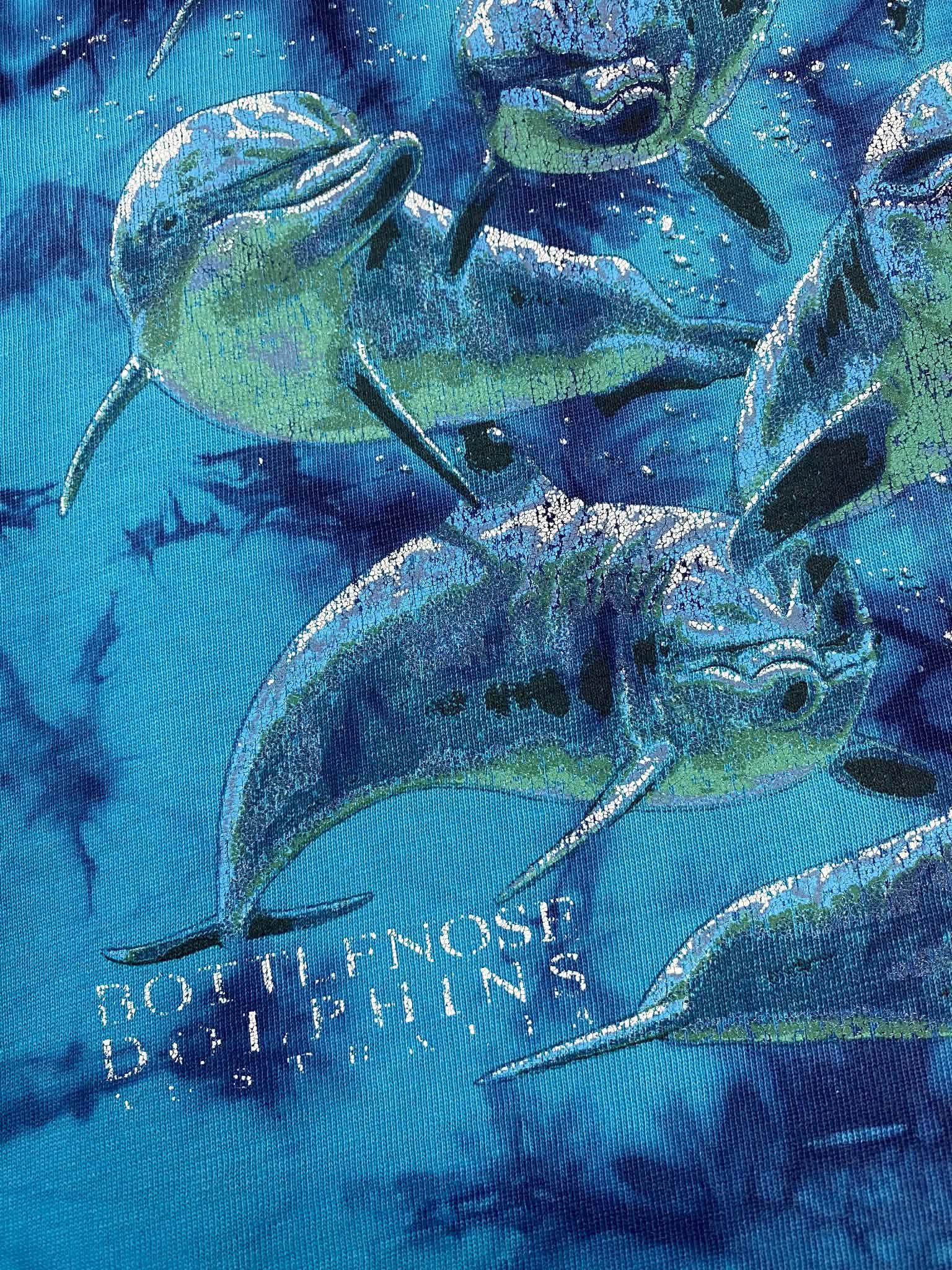 Vintage Vintage Blue Tie-dye T-shirt Bottlenose Dolphins Distressed Size US XXL / EU 58 / 5 - 8 Thumbnail