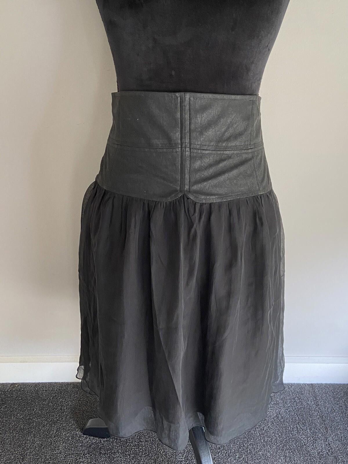Bardo Bardot Skirt Fit & Flare Fit' Waist Viscose Linen-Sz 8(001) Size 27" / US 4 / IT 40 - 2 Thumbnail